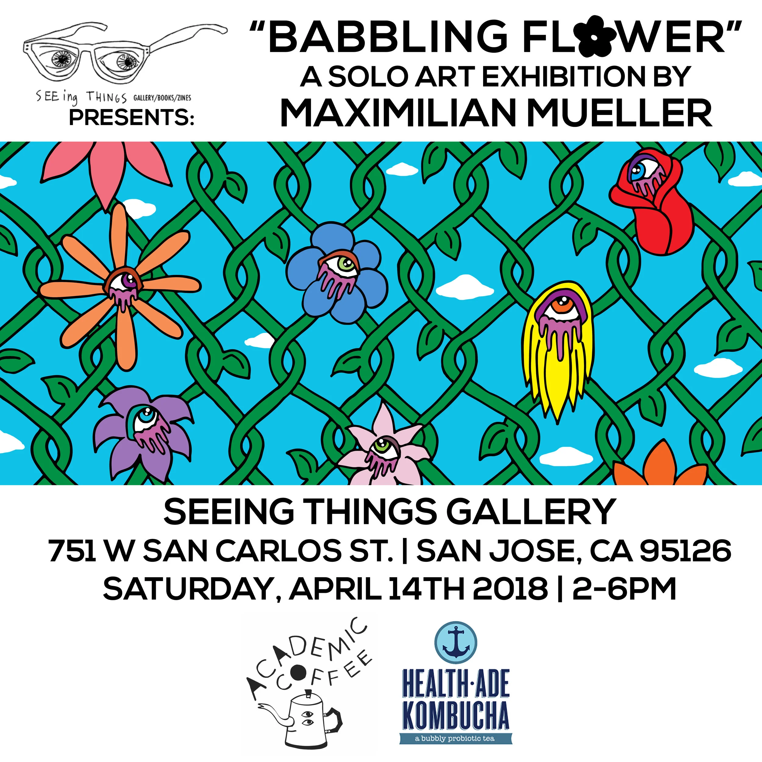 Flyer for Solo Art Exhibition at Seeing Things Gallery