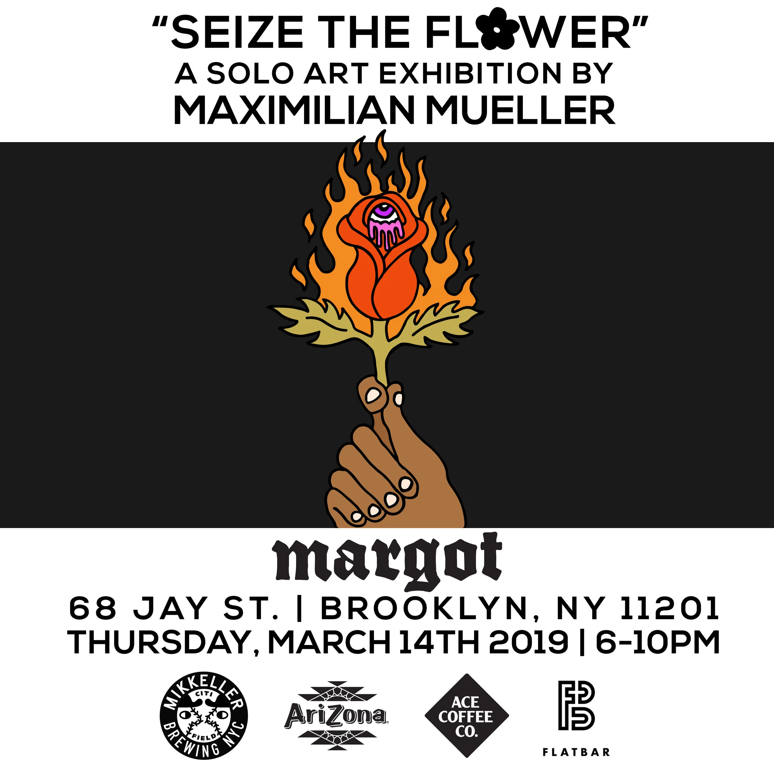 Flyer for Solo Art Exhibition at Margot NY
