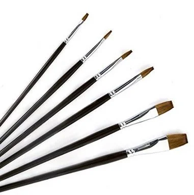    Watercolor/Acrylic/Gouache Flat Brushes     Any brand should be fine. &nbsp;I’m using Princeton Umbria #6 and #4    Start your painting with the bigger brush and save details to the end with the small brush.  