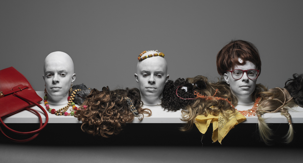 TRIIIBE creates the tableau, Shelf Life #1.
Photo by TRIIIBE
Original file number: Heads_060819_ 0207