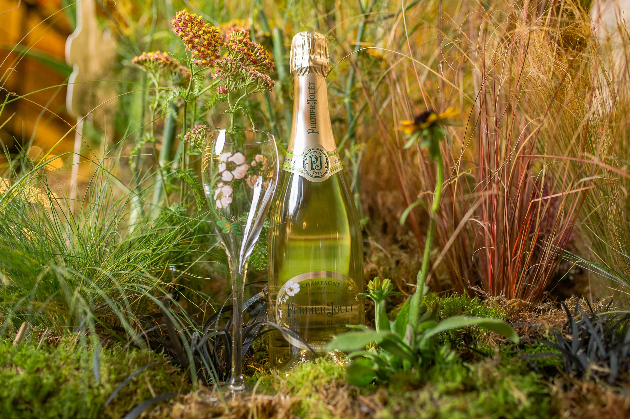 Foraging for Perrier-Jouët champagne.