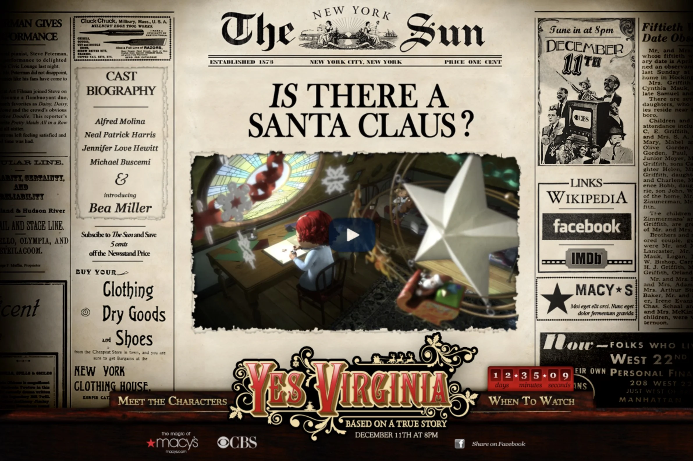 Macy’s had an amazing piece of branded content, but no website. The Yes, Virginia microsite went from rapid prototype to live in a week.