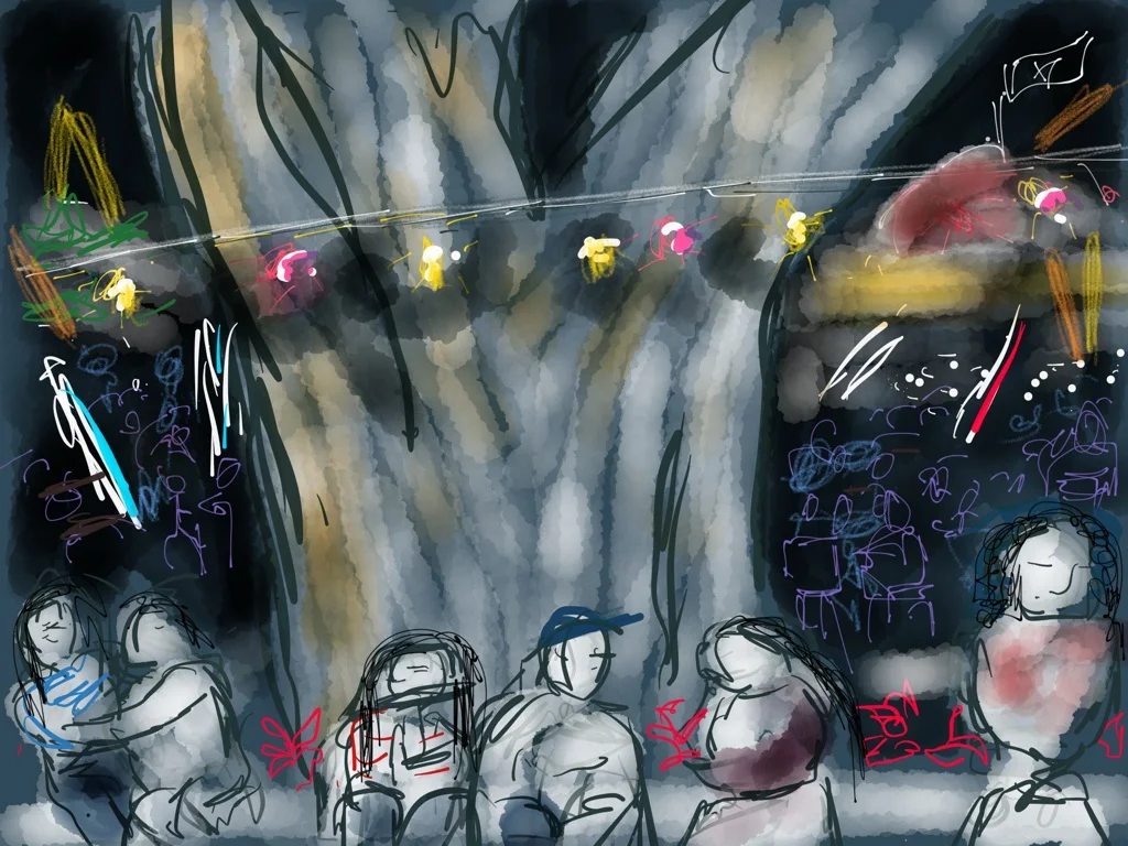 Courtyard, 12 x 12" ipad drawing