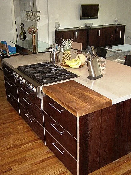  Wenge cabinets with aluminum accents and concrete counter tops for an Austin residence 