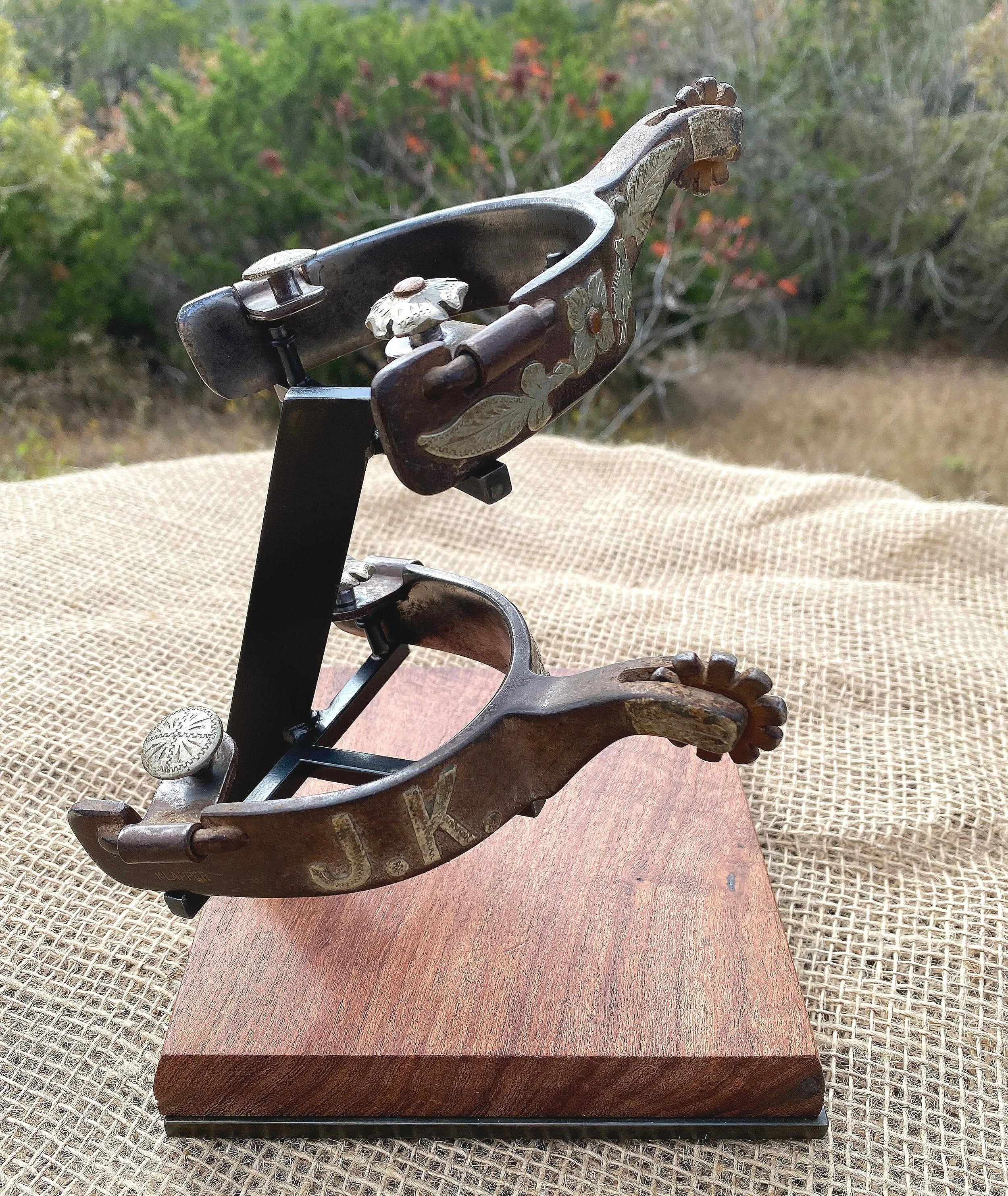  This handcrafted spur display can be  customized and purchased on my Etsy store  