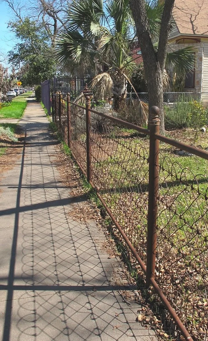  Another view of the hand-bent steel pickets in Austin, designed and engineered based on historical research 
