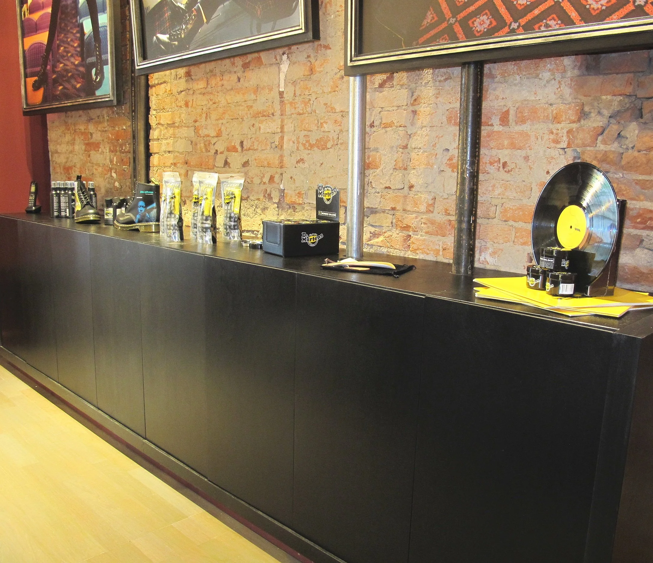  Blackened-birch cash-back storage piece at Philadelphia’s  Dr. Martens  store 