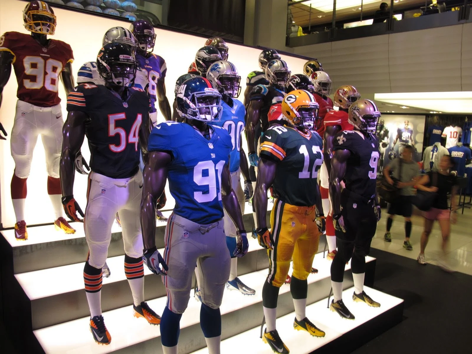  Light box risers built and engineered for an immersive NFL display at Manhattan’s  Nike flagship store  