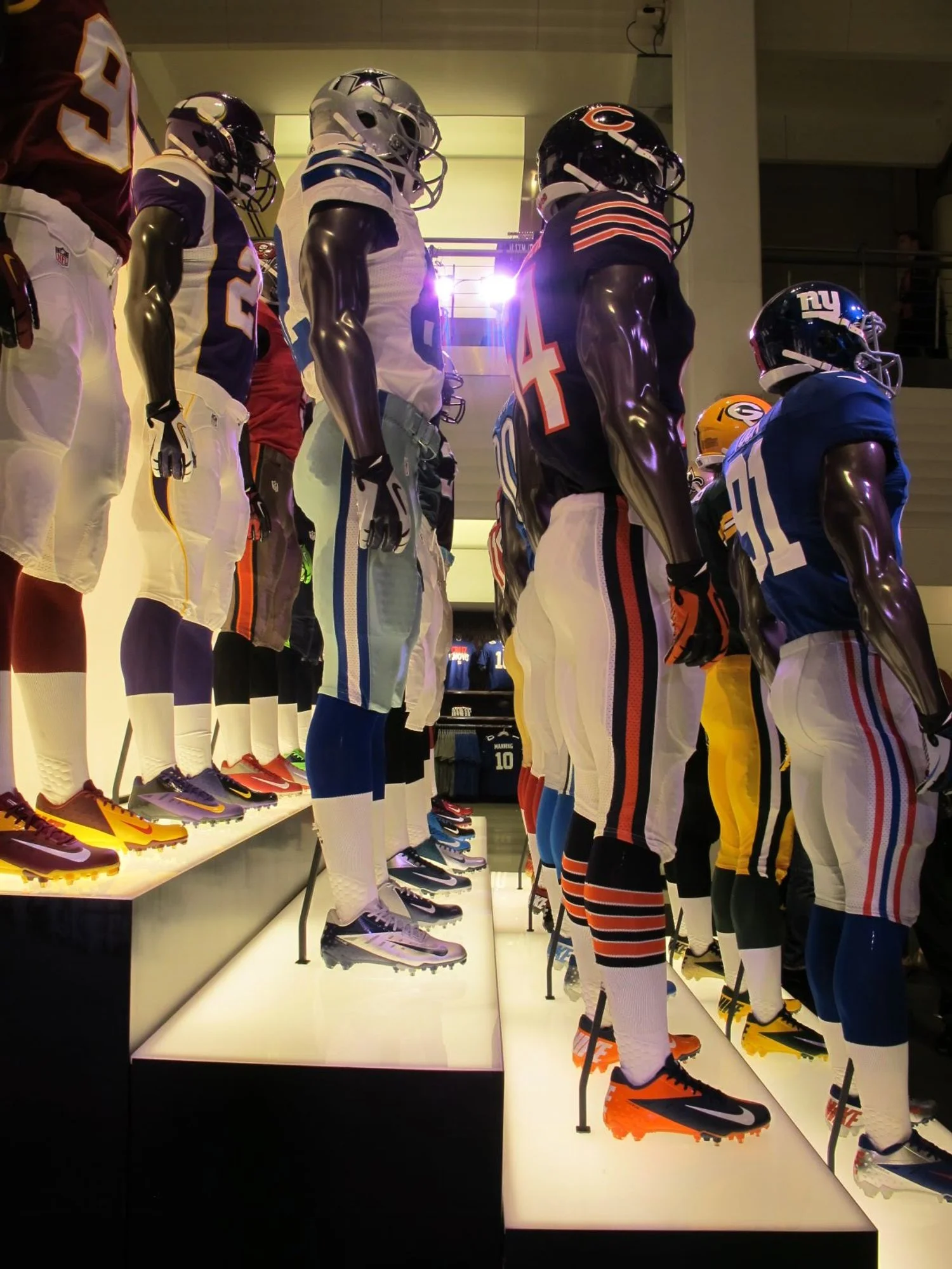  A side view of the light box mannequin risers devised and fabricated for  NYC’s Nike store  