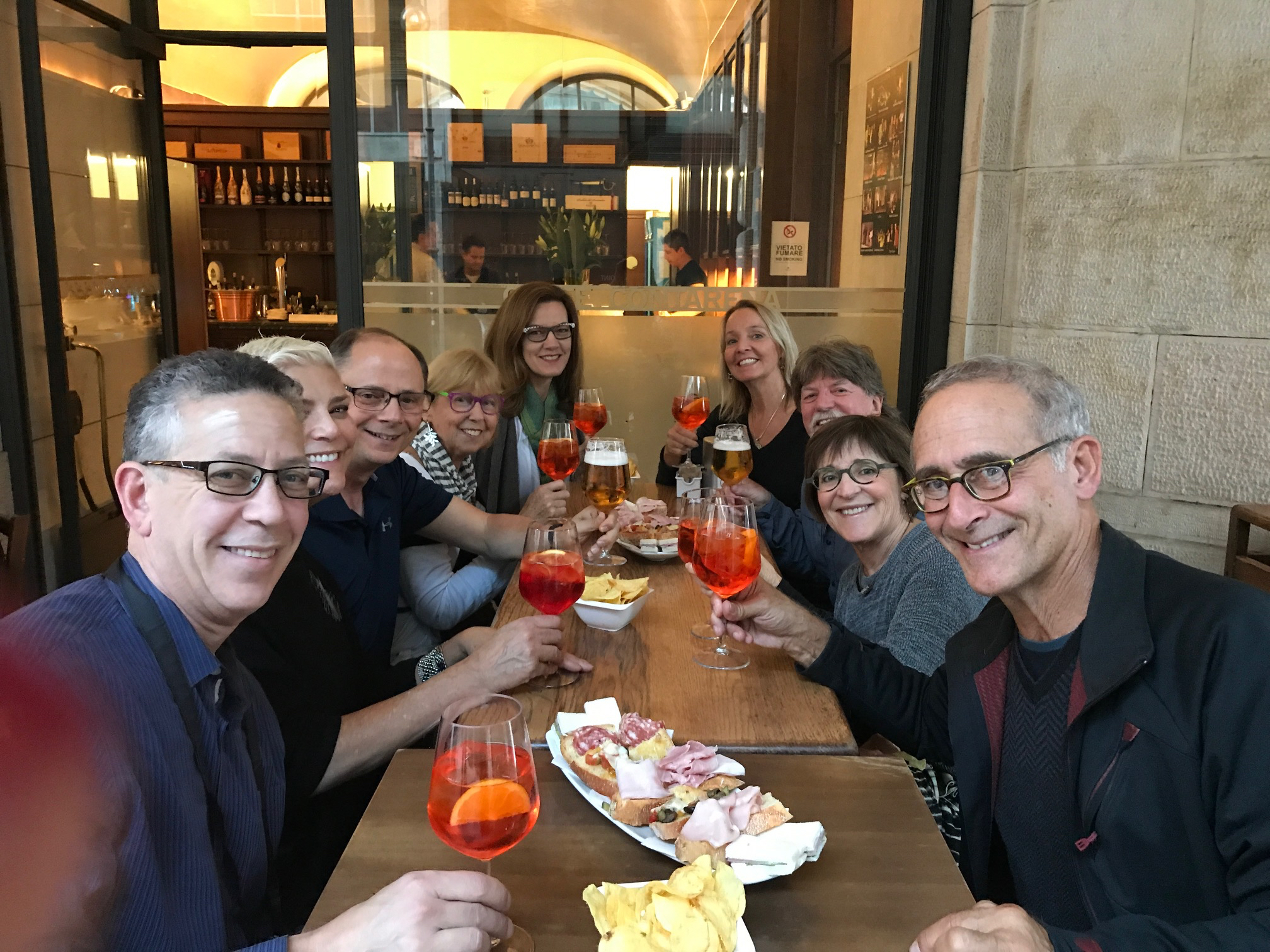 Welcome spritzes in Udine.