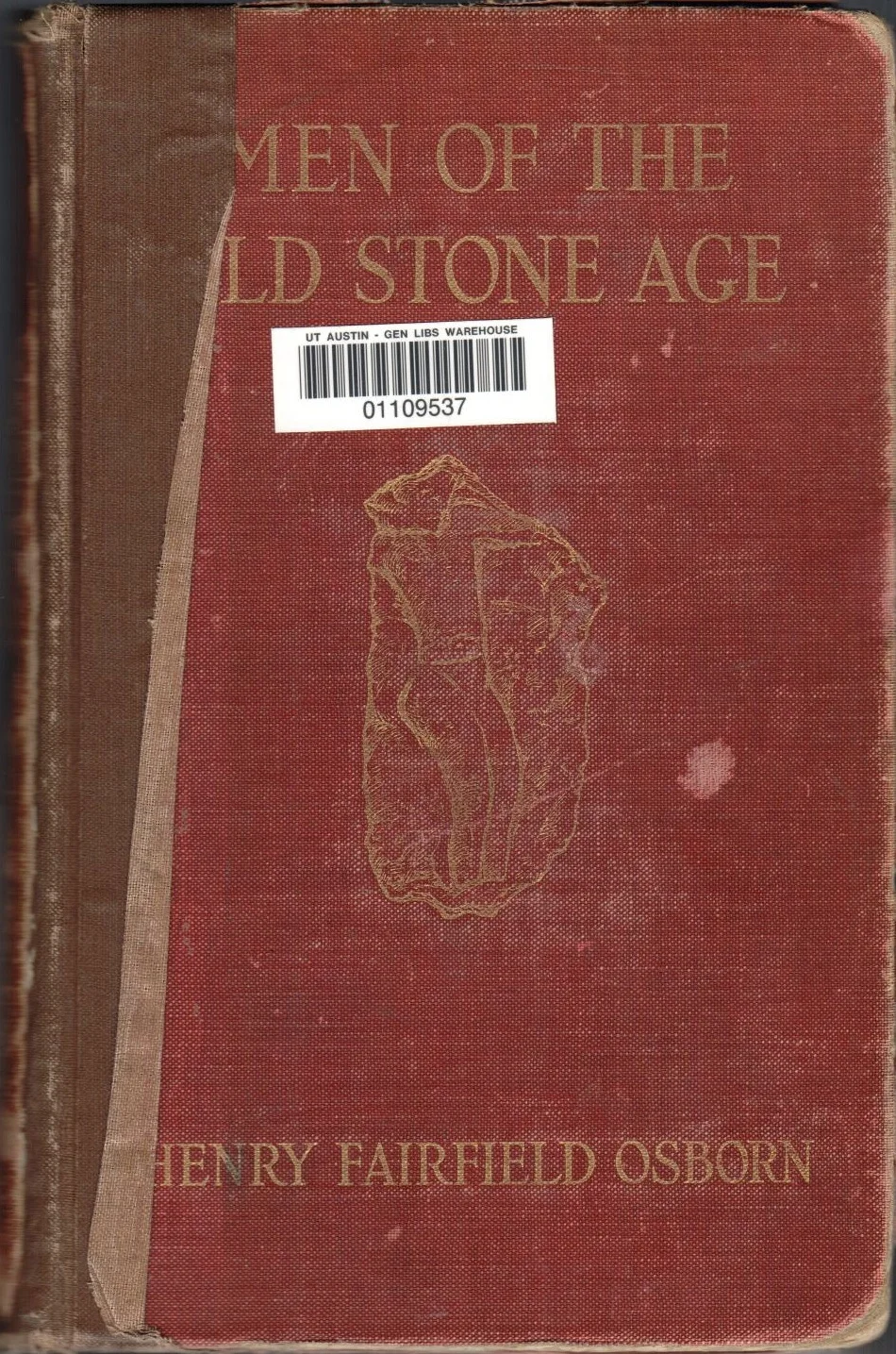 Front cover of Men of the Old Stone Age by Henry Fairfield Osborn, 1915 printing. 