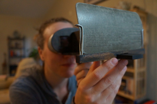Using a stereopticon to view the Keystone Piltdown card and ponder Rutot's reconstruction.