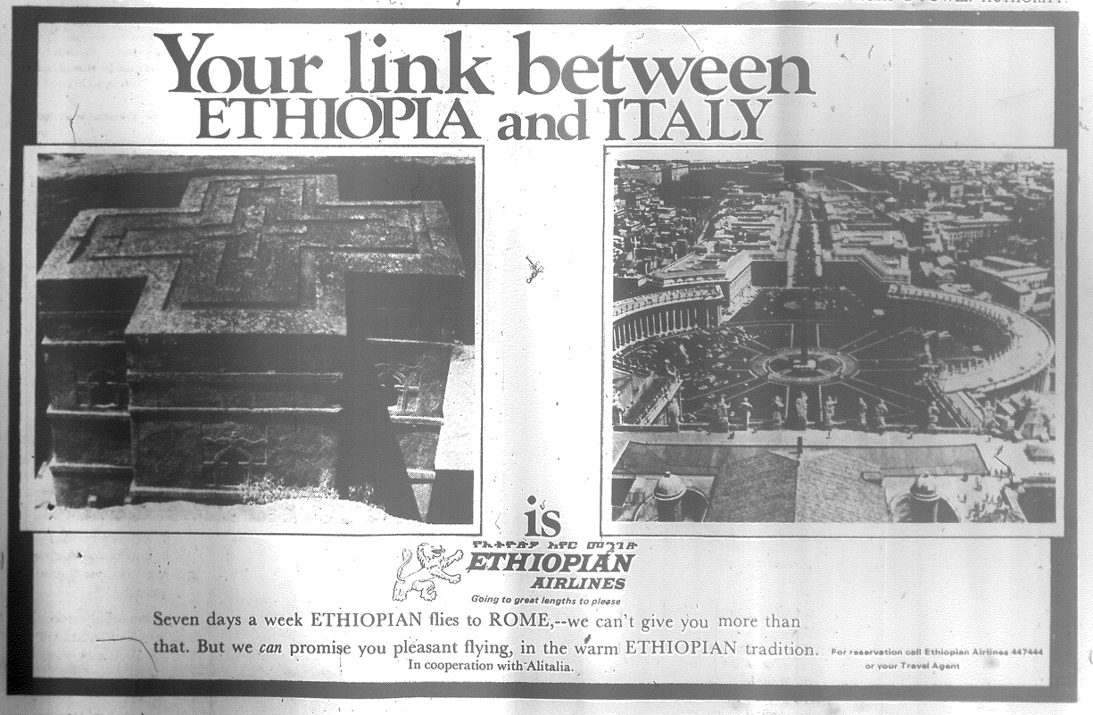Airline ad; posted in Ethiopian Herald; 30 Nov 1974