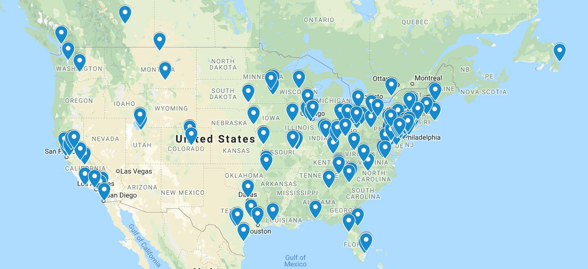Locations of all Congratulations Project books