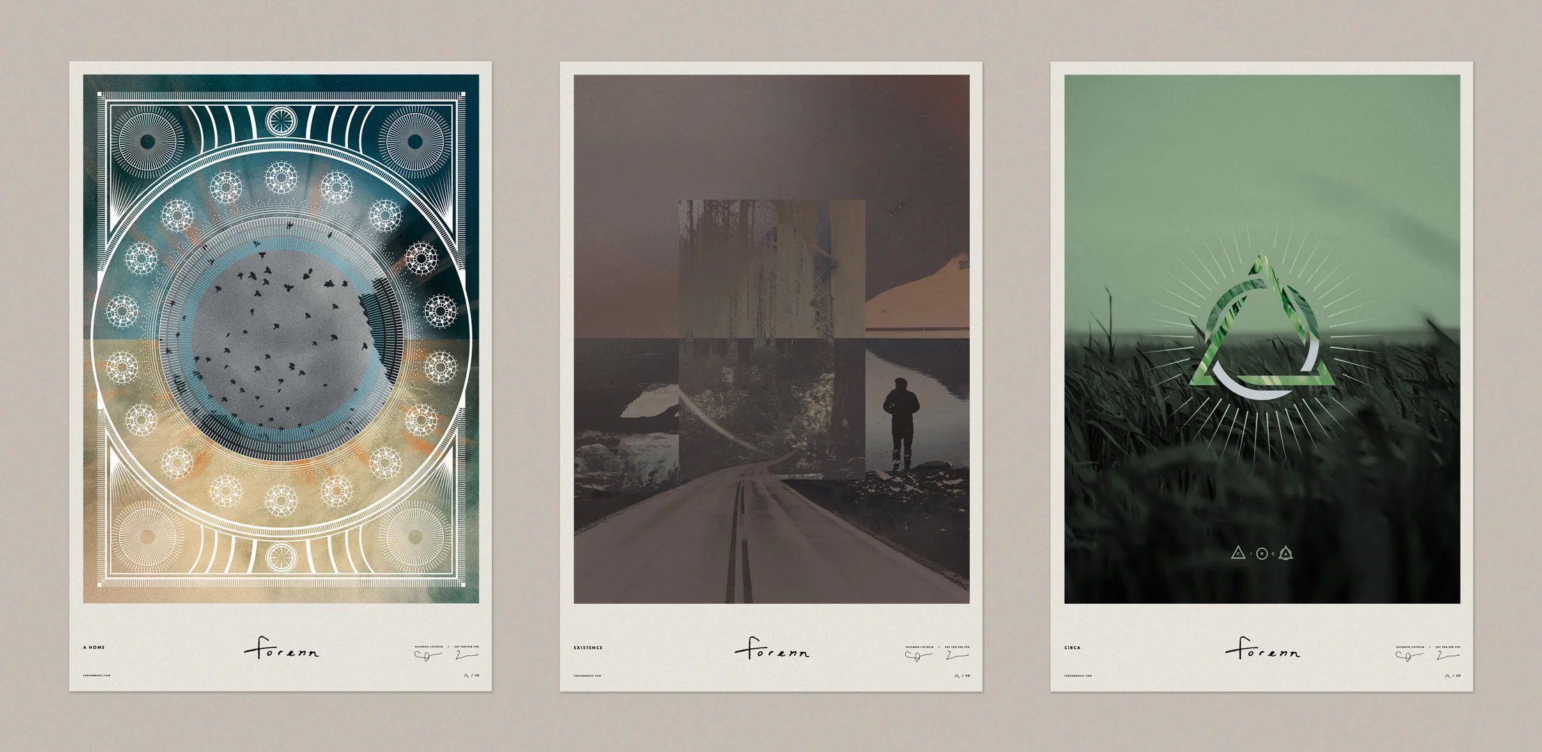 Artist Series Collaboration Posters (L-R): Ryan Booth & Micah Bell, Zac Van Der Ven & Salomon Ligthelm, and Shawn Roller & Peter Voth