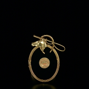 Equestrian Horsehead & Whip Oval Mini Frame