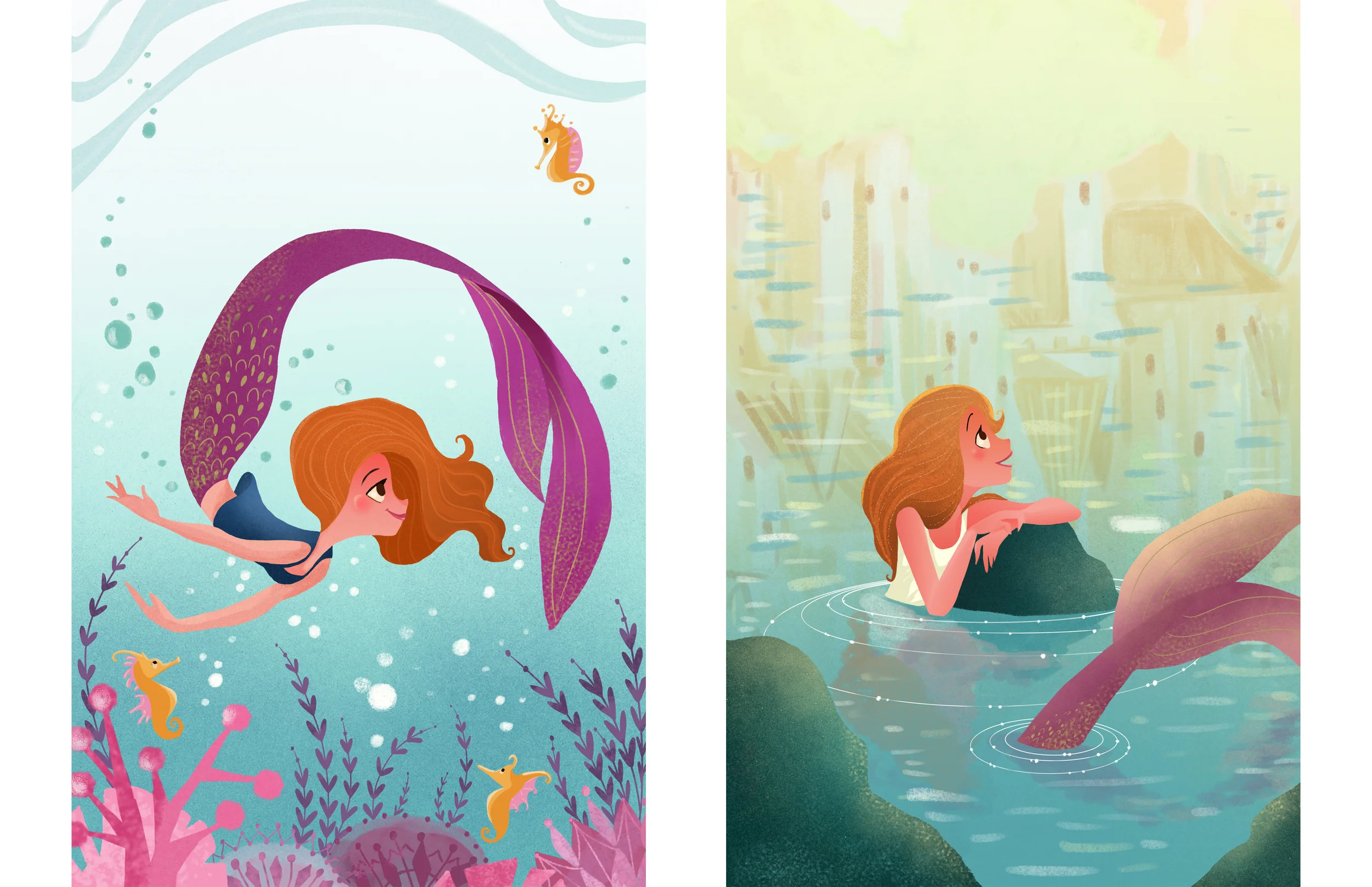 In addition to paper cut art, I also enjoy doing digital painting. I like to base my digital work on color and shapes but the one thing I like the most about working digitally is the play between light and texture.
