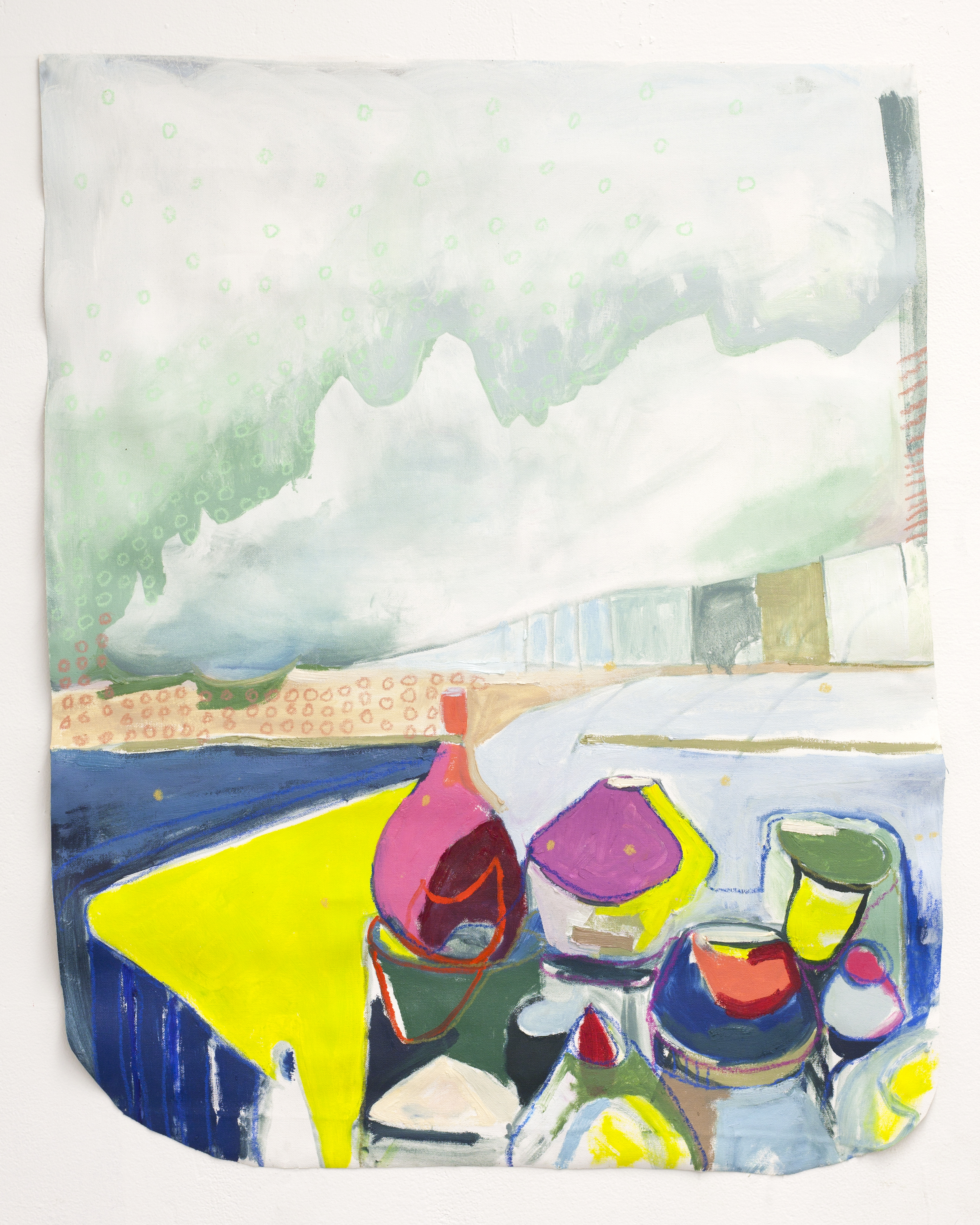 Salty Vignette 32" x 40" oil and pastel on unstretched canvas 2015