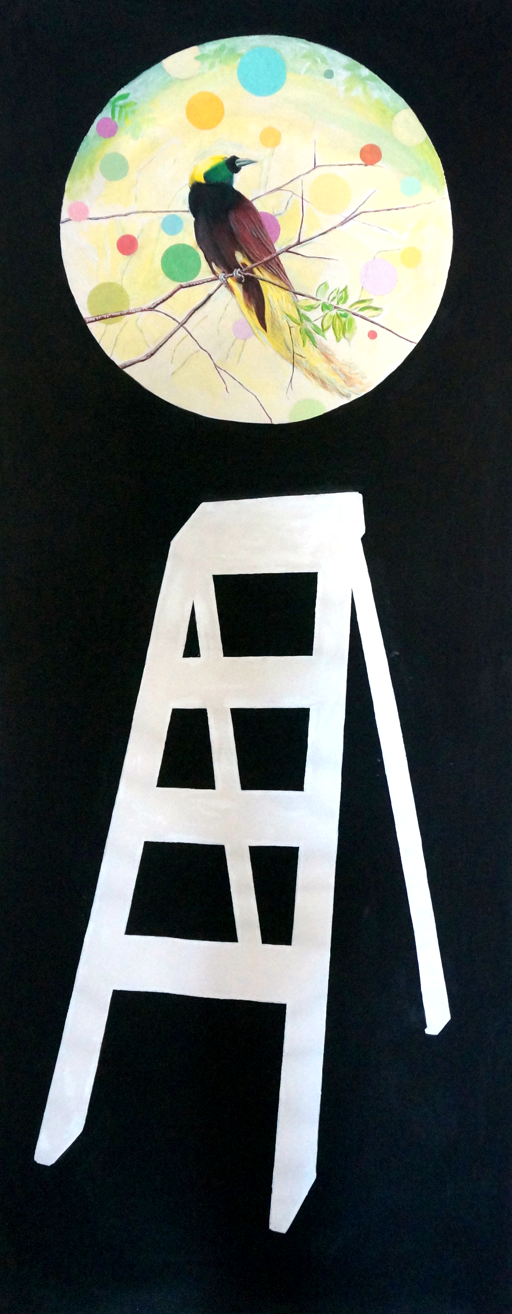 Attainment #6 (Paradise bird), 2014 acrylic on canvas 200x100cm