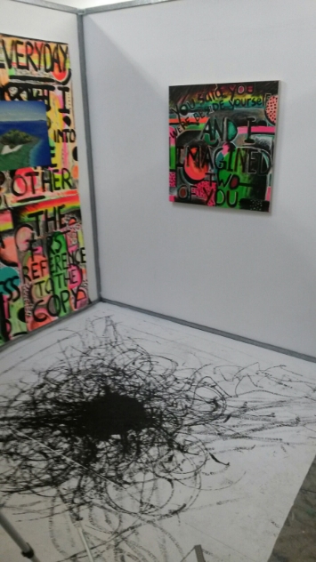 painting and experimenting in the studio