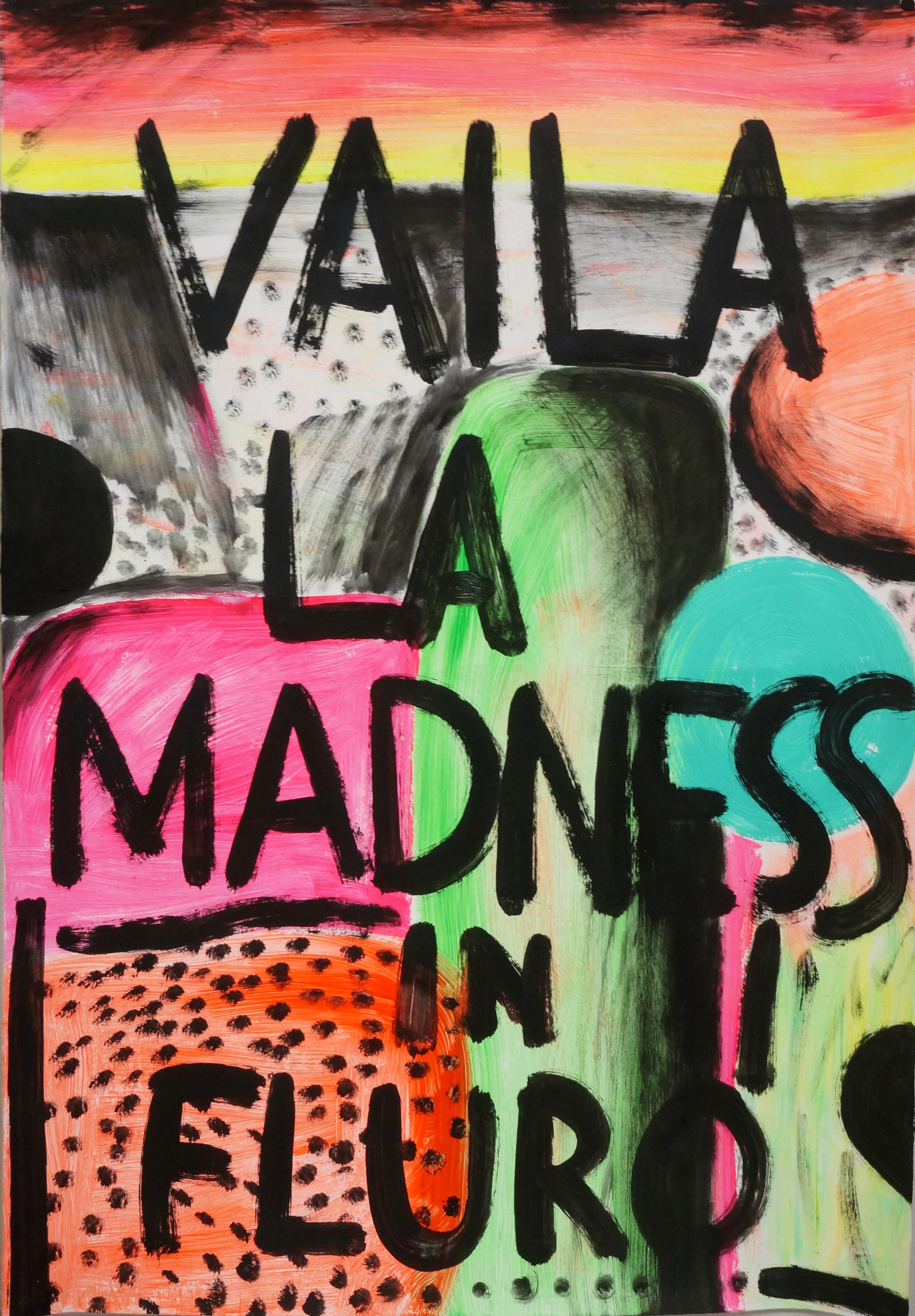 Vailla madness acrylic on Magnani paper 110 x 76 cm