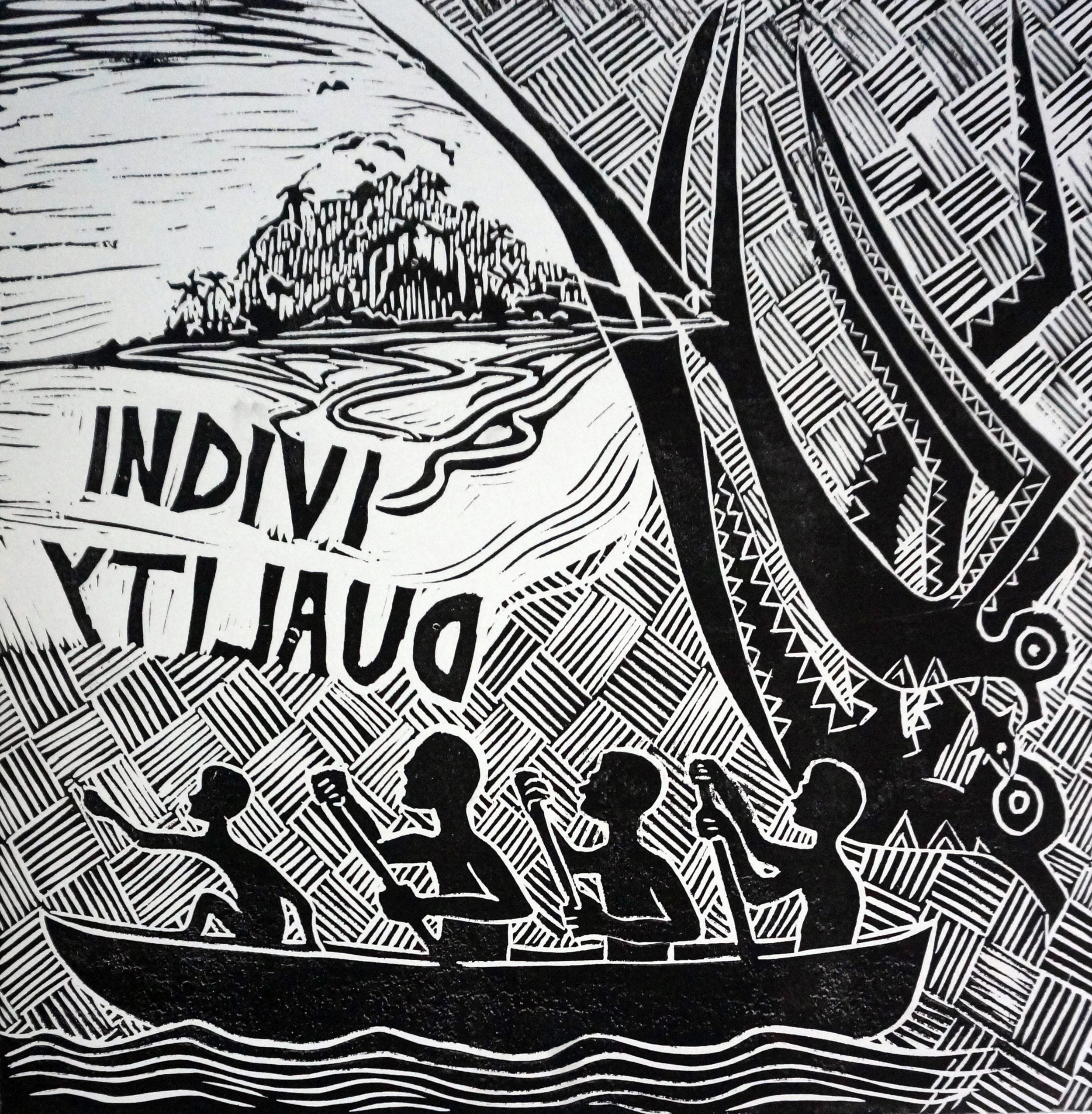 John Seda and Joel Gailer lino-cut on paper 35 x 35 cm