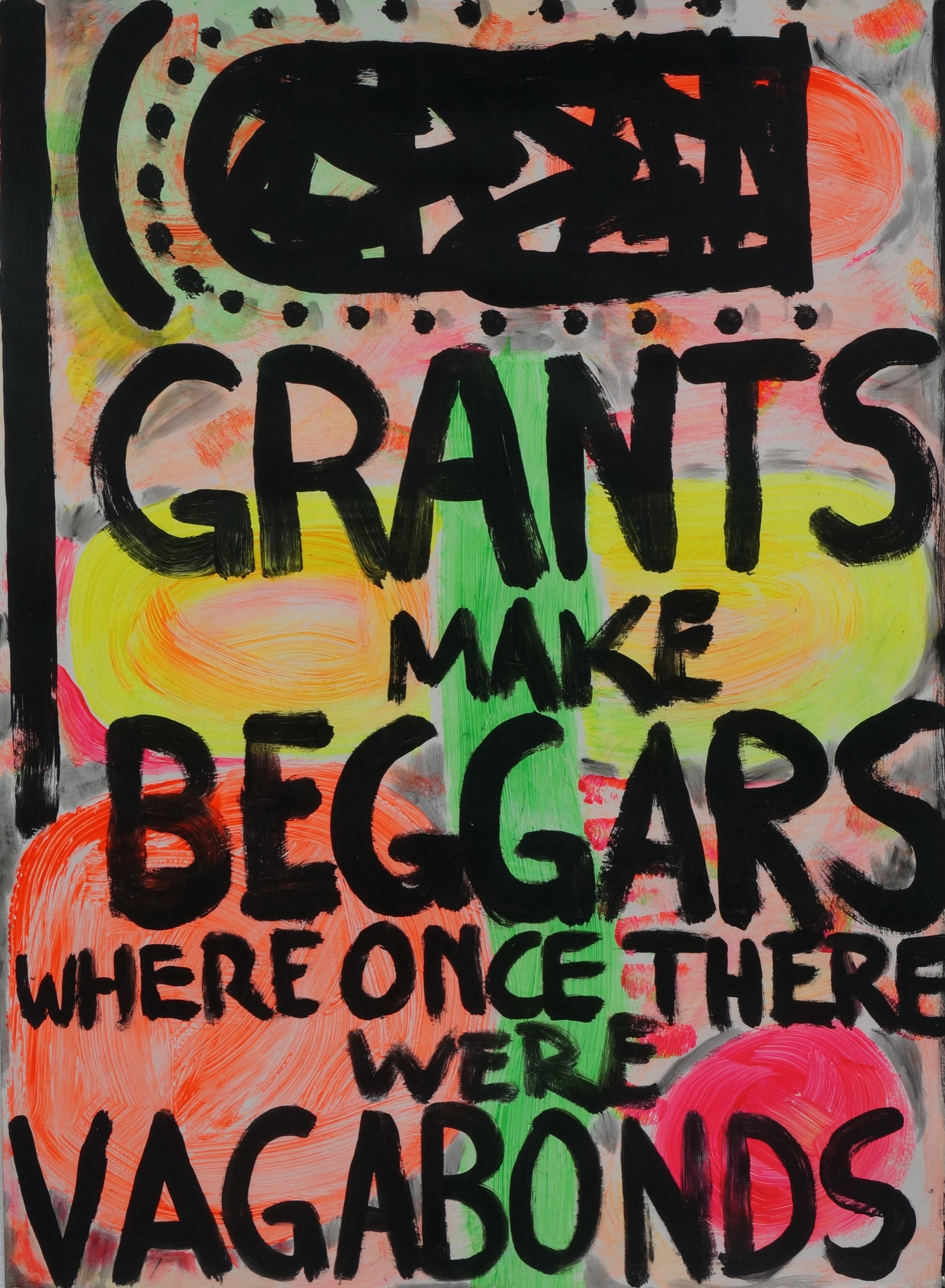 Grants acrylic and oil on Magnani paper 76 x 110