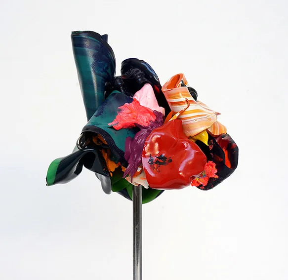 Once it was you, now its me, 2019 acrylic and oil on stainless steel armature 10 x 10 x 25 cm