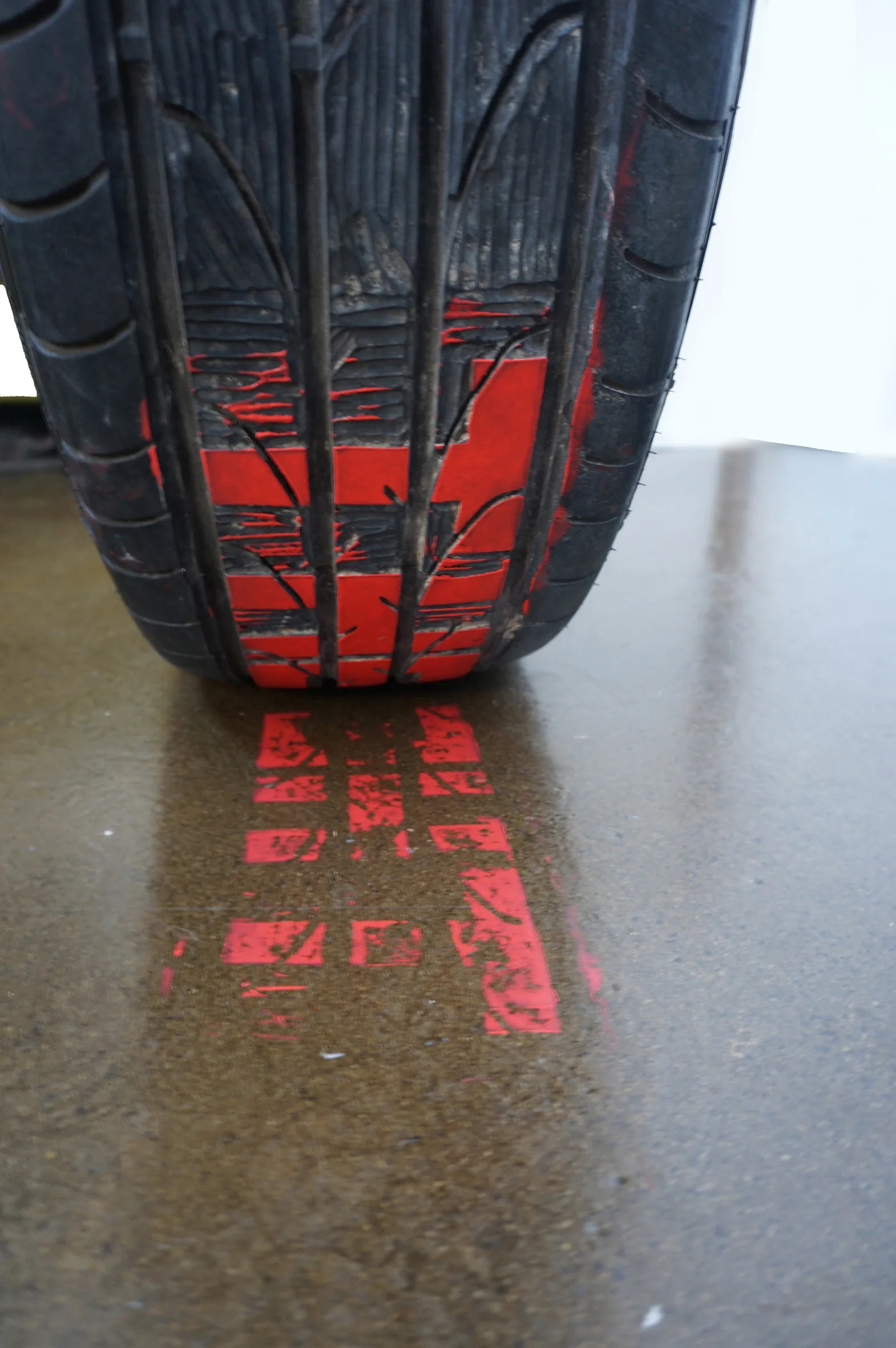 The printmakers progress, 2013-2018 car tyre relief print dimensions variable
