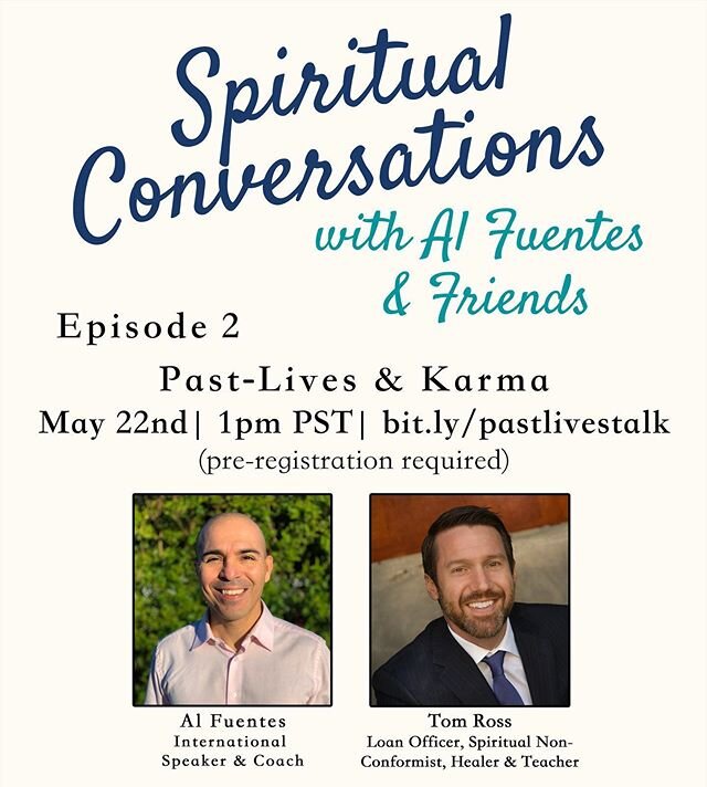 Excited for Episode 2 of my spiritual conversations series! It is tomorrow at 1pm with @rossteamatbayequity ! Link in profile or go to bit.ly/pastlivestalk (pre-register today for a spot)!