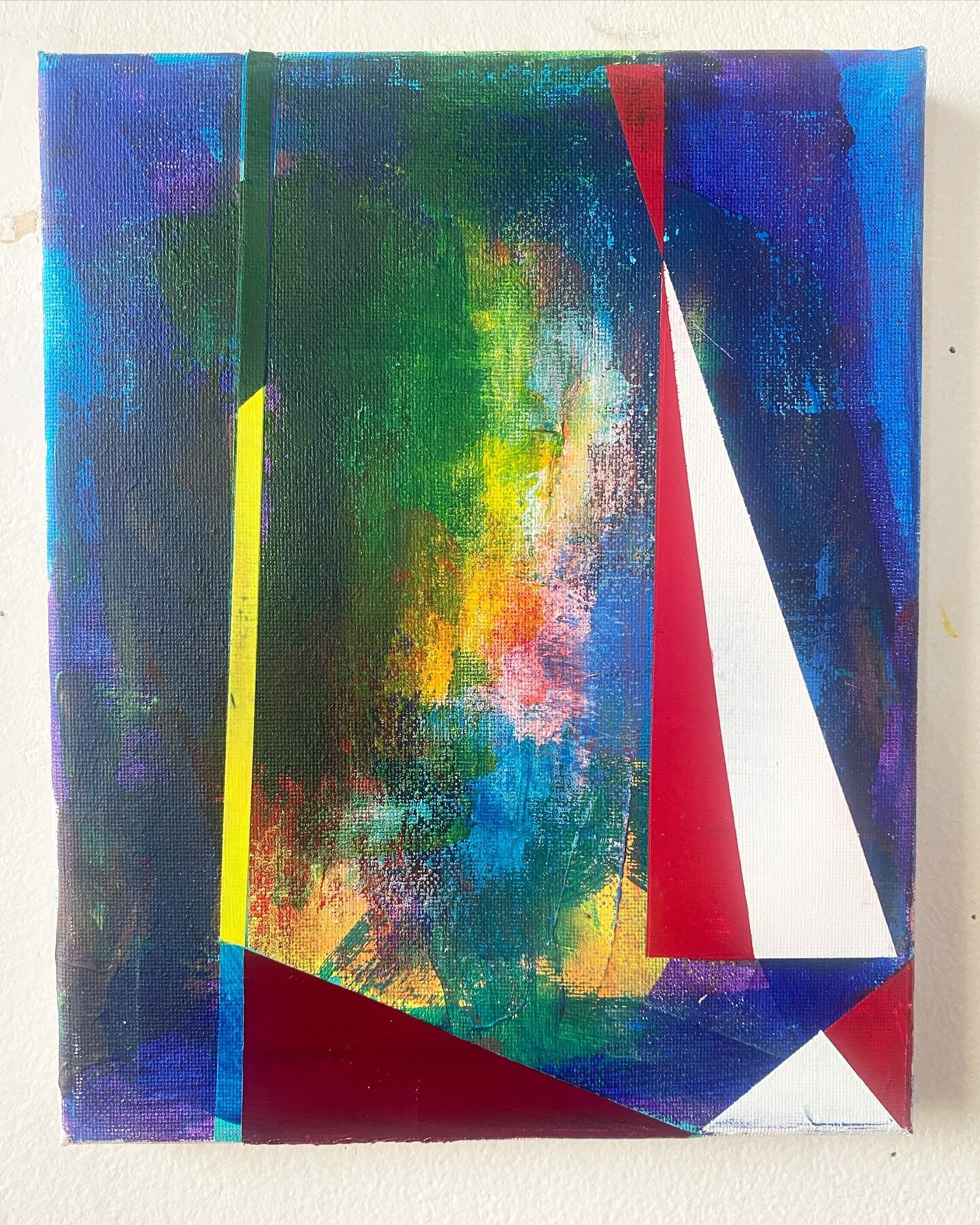 Quirky yet feels complete. Says, &ldquo;stay away, but you can come in when you&rsquo;re ready.&rdquo; 8 x10 inches #acrylicpainting #acryliconcanvas #art #abstractart #painting #nycpainter #brooklynpainter