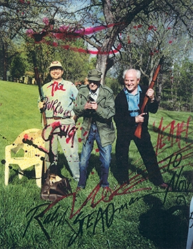 Printmaker Joe Petro III, William S. Burroughs and Ralph Steadman. The Burroughs Gang.