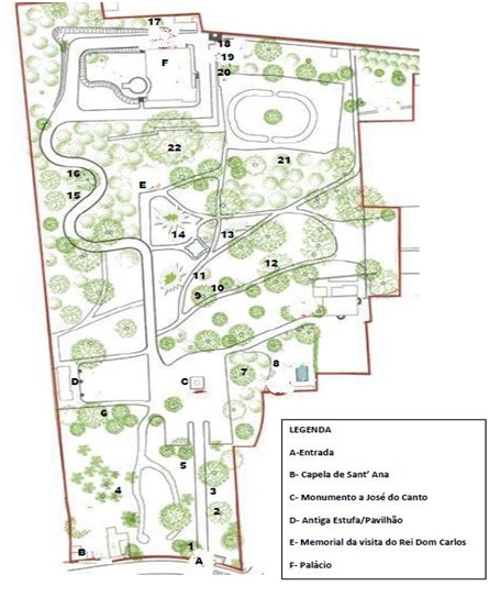 Mapa do Jardim Botânico José do Canto (clique para ampliar)