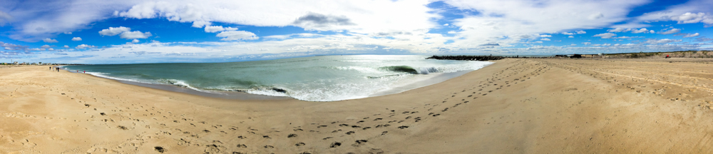 Pano of a beach in Rhode Island