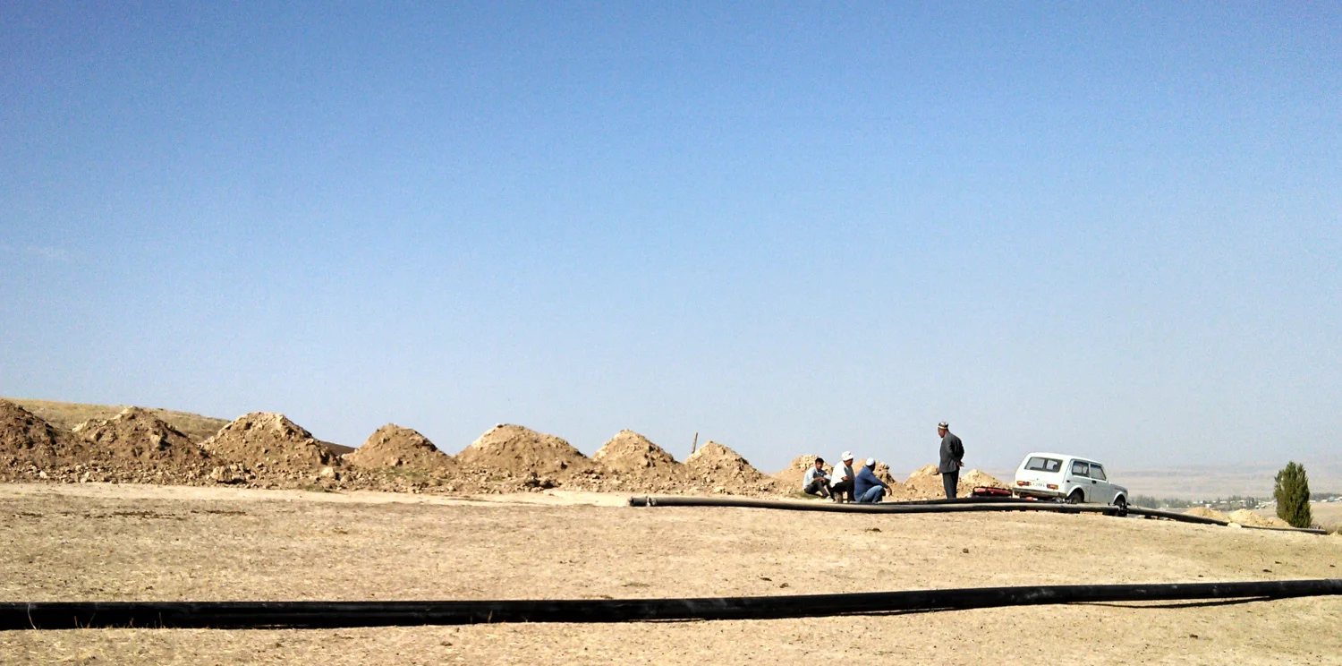 A new pipeline is being built to connect several village in the Isfana Province. Climate change estimates for the south predict draughts will become more severe and common than they already are.
