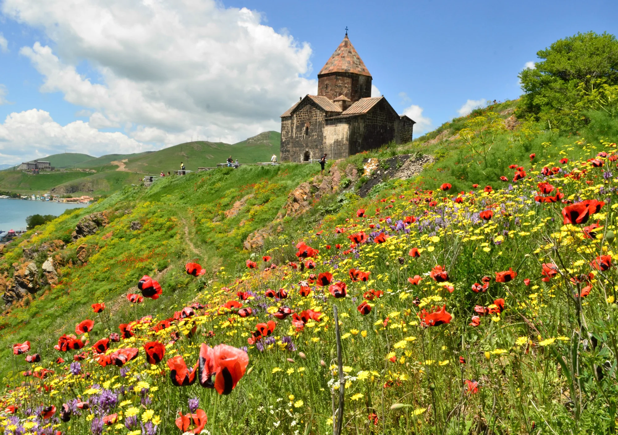 The Sevan Monestary, overlooking the Lake Sevan in central Armenia.