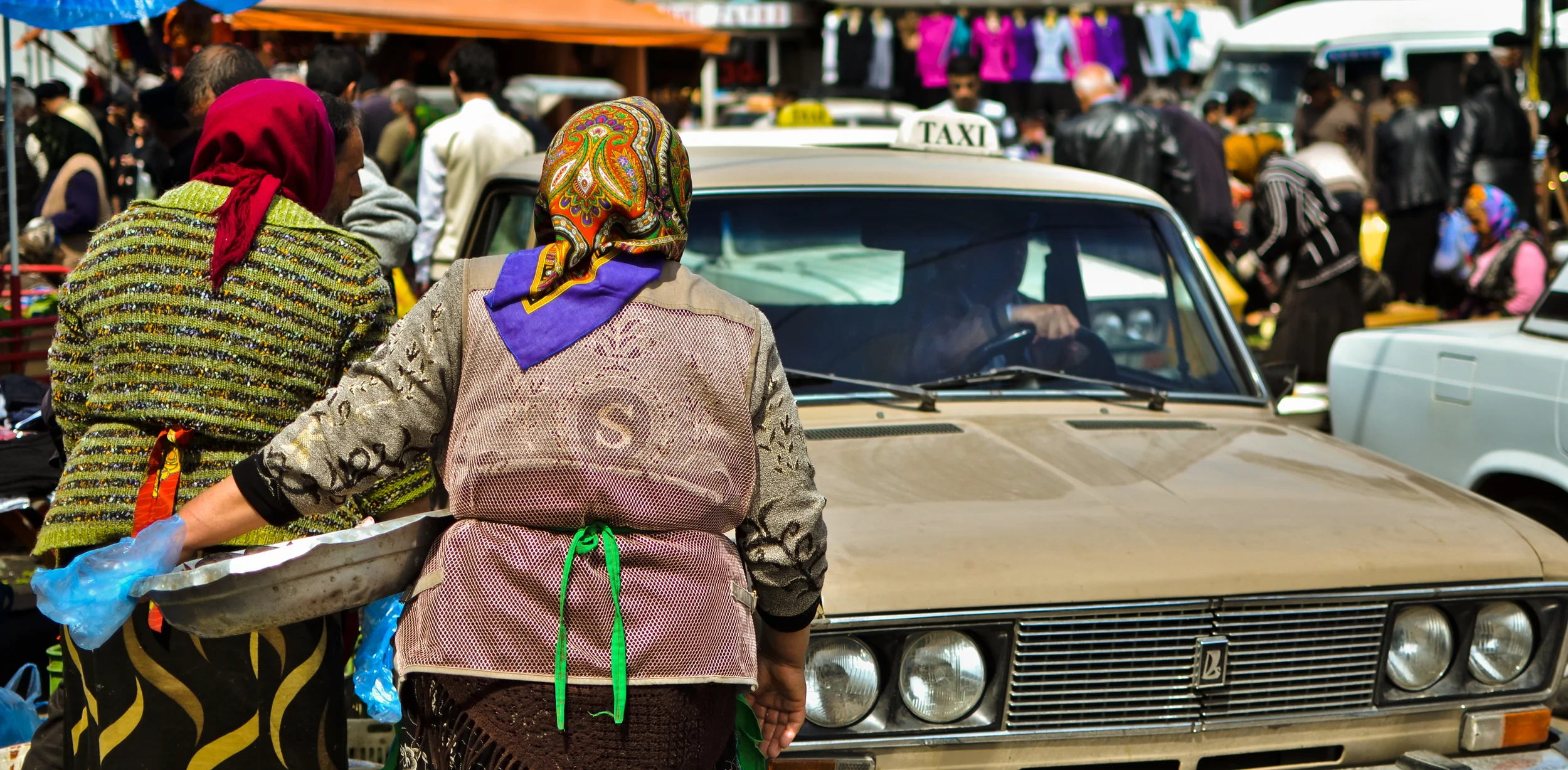 A busy market in Lenkeran, a city near Azerbaijan's southern border with Iran.