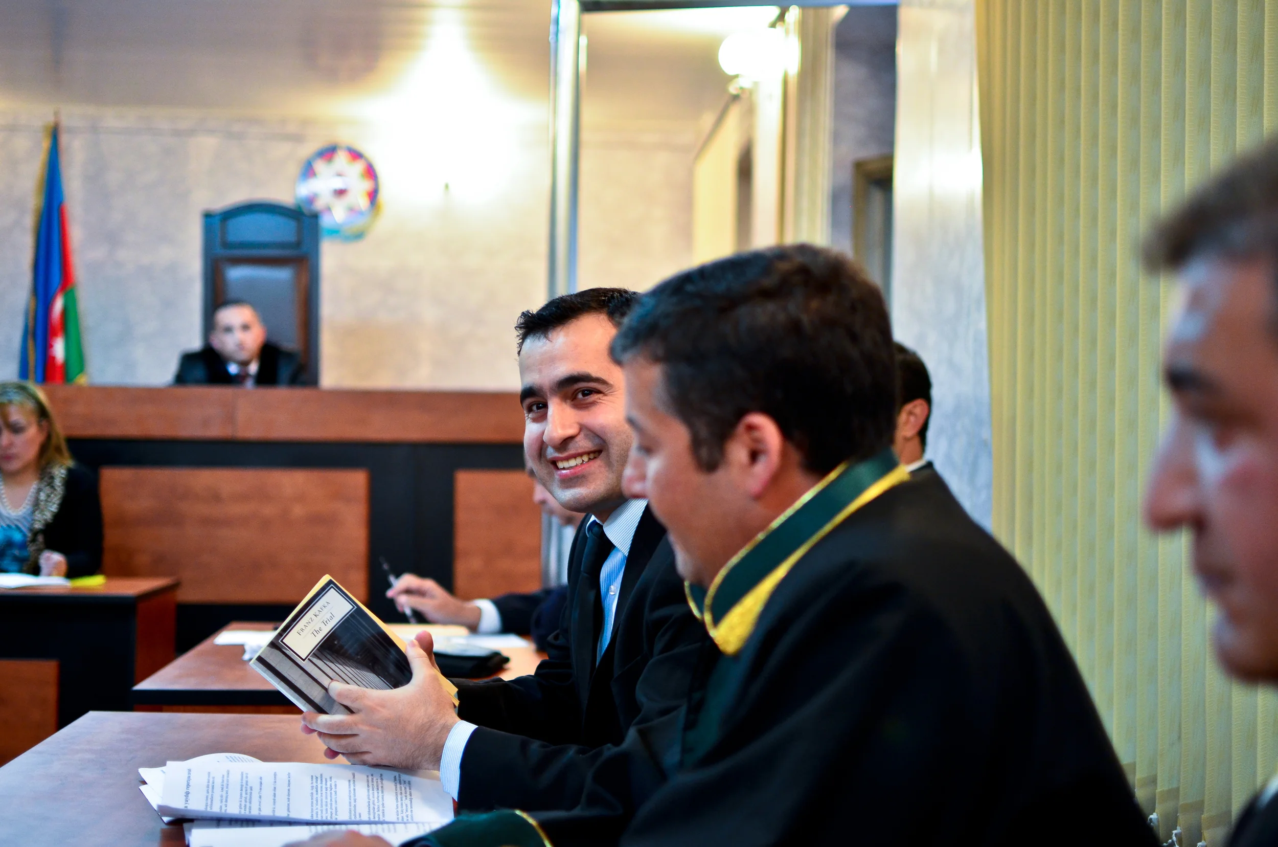 Bakhtiyar Hajiyev, an activist and blogger was given a copy of Franz Kafka's "The Trial" at his own trial. He was sentenced to prison for a year for evading military services. His conviction and detention have been protested by many human rights groups.