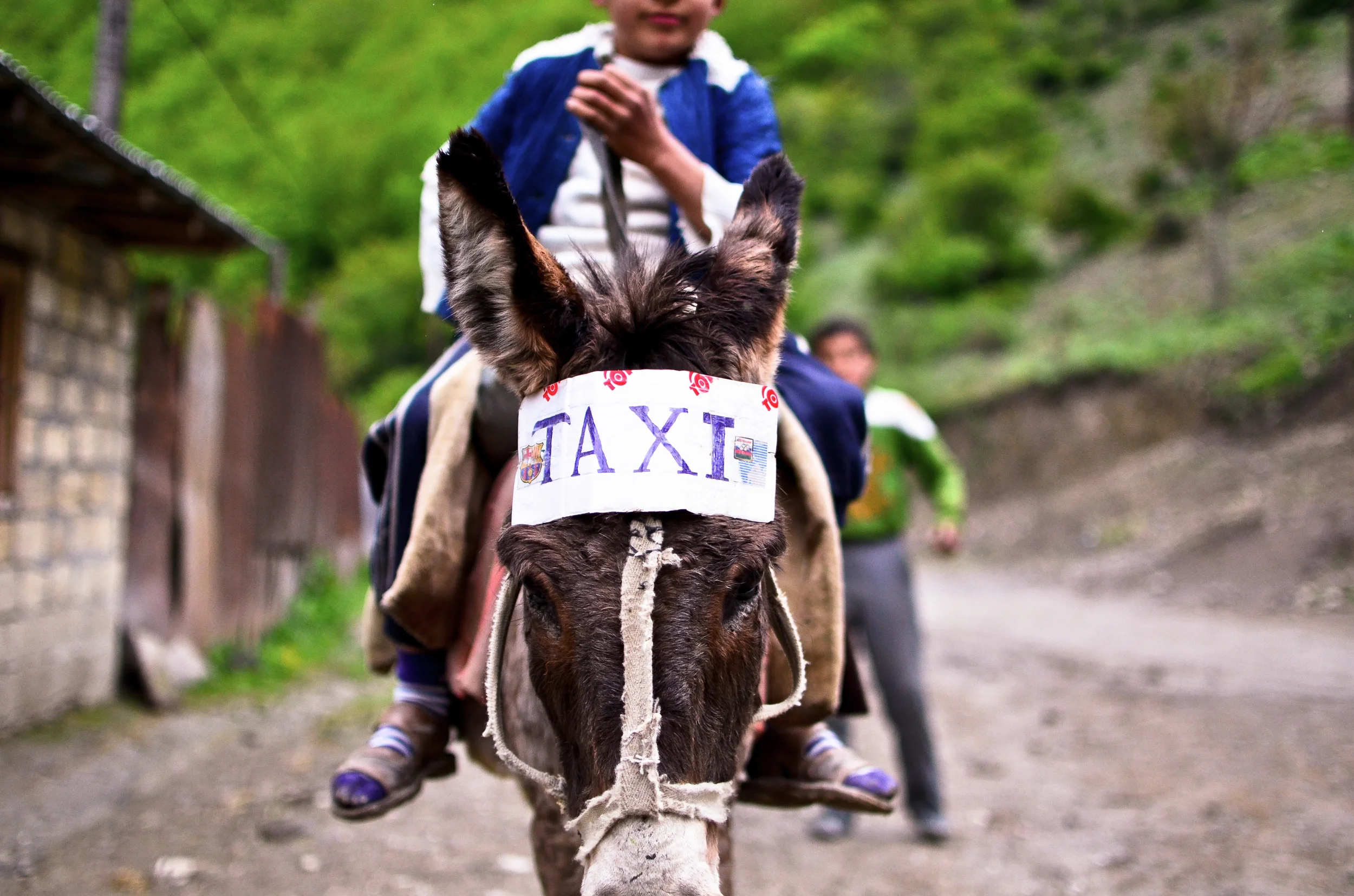 A rural taxi on the road to the village of Lahij, Azerbaijan.