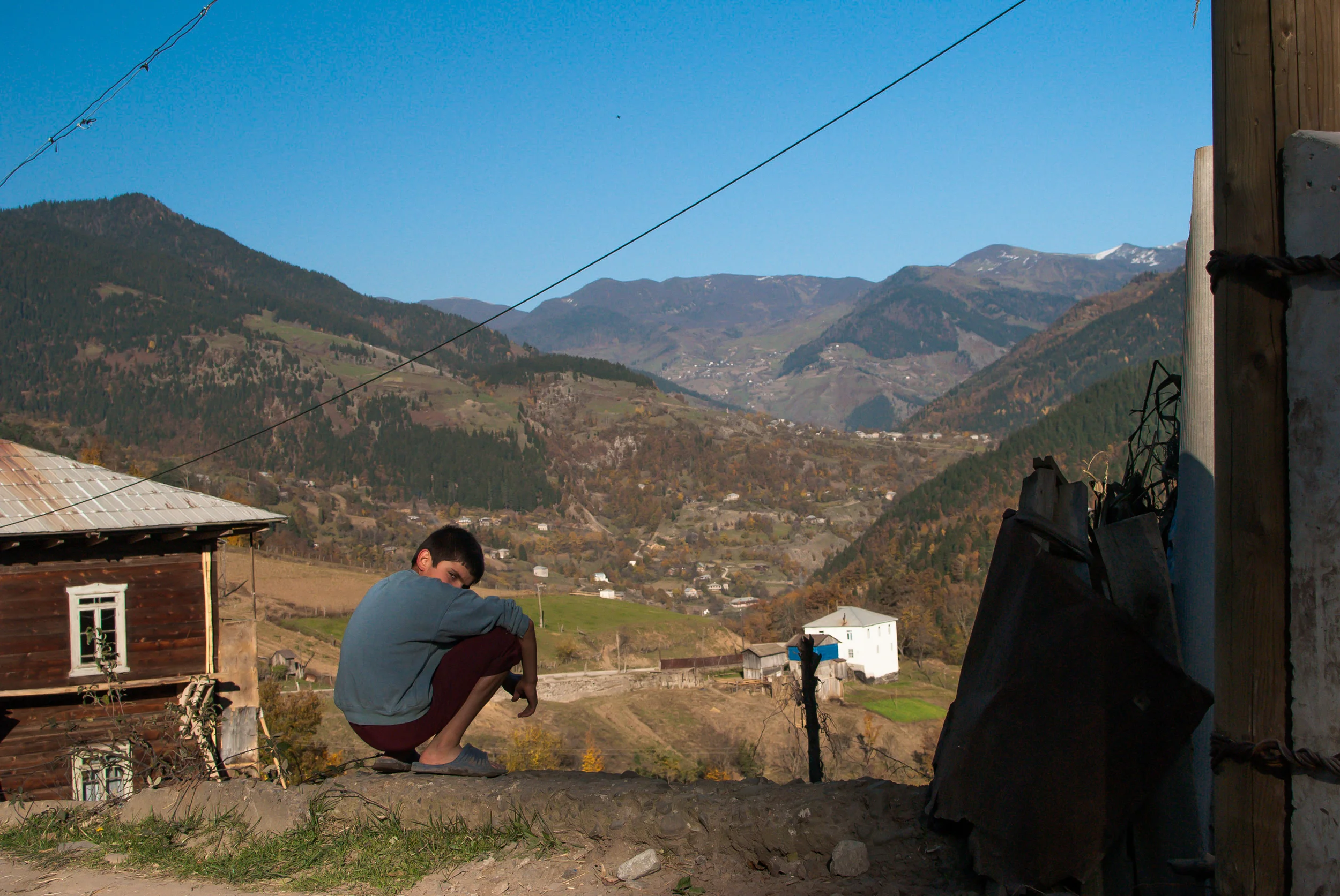 A boy in the Adjara region of Georgia
