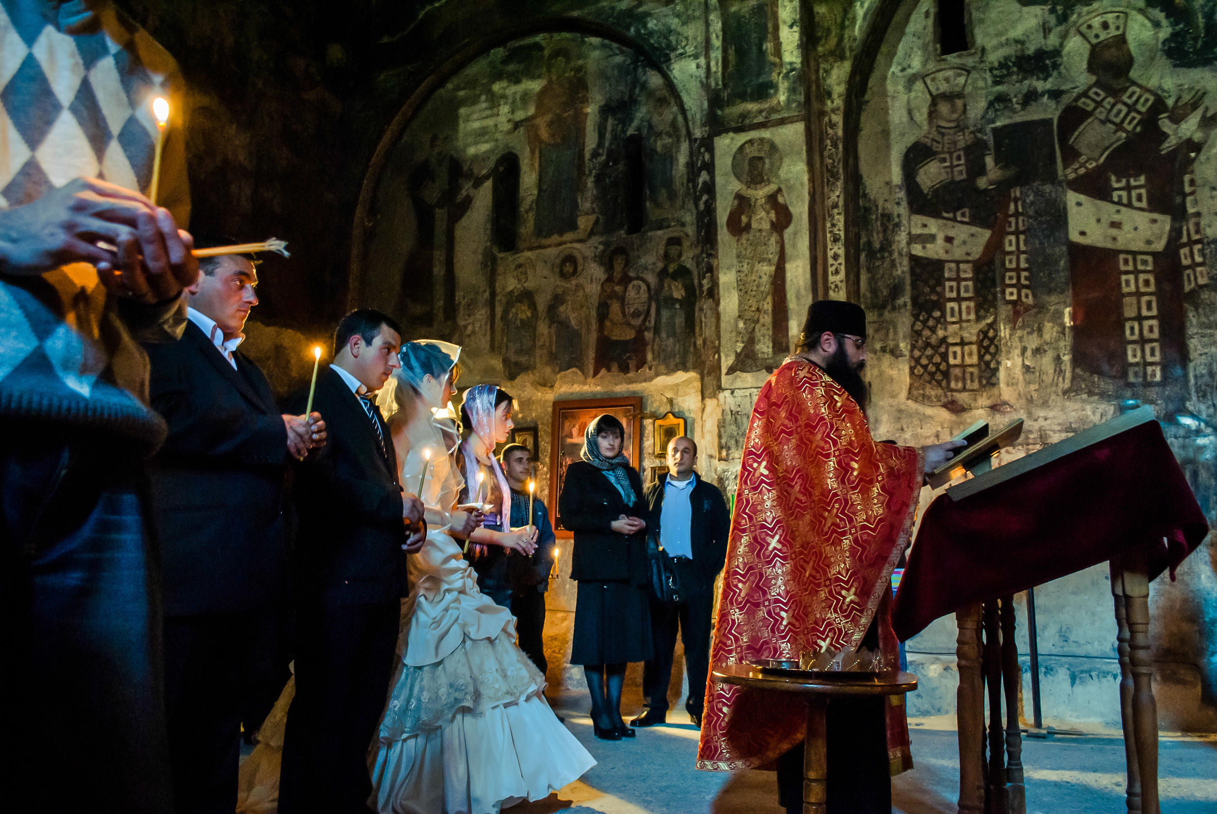A wedding inside the 12th century Virgin's Assumption Church inside the Vardzia complex.