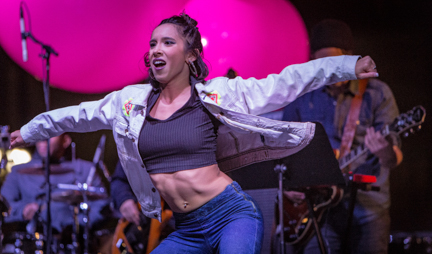 Lauren Schnapper a member of Millennium Dance Complex, performed with her company as the countdown began for NYE - LA Countdown to 2017, New Years Eve December 31, 2017, at Grand Park, in Downtown Los Angeles.