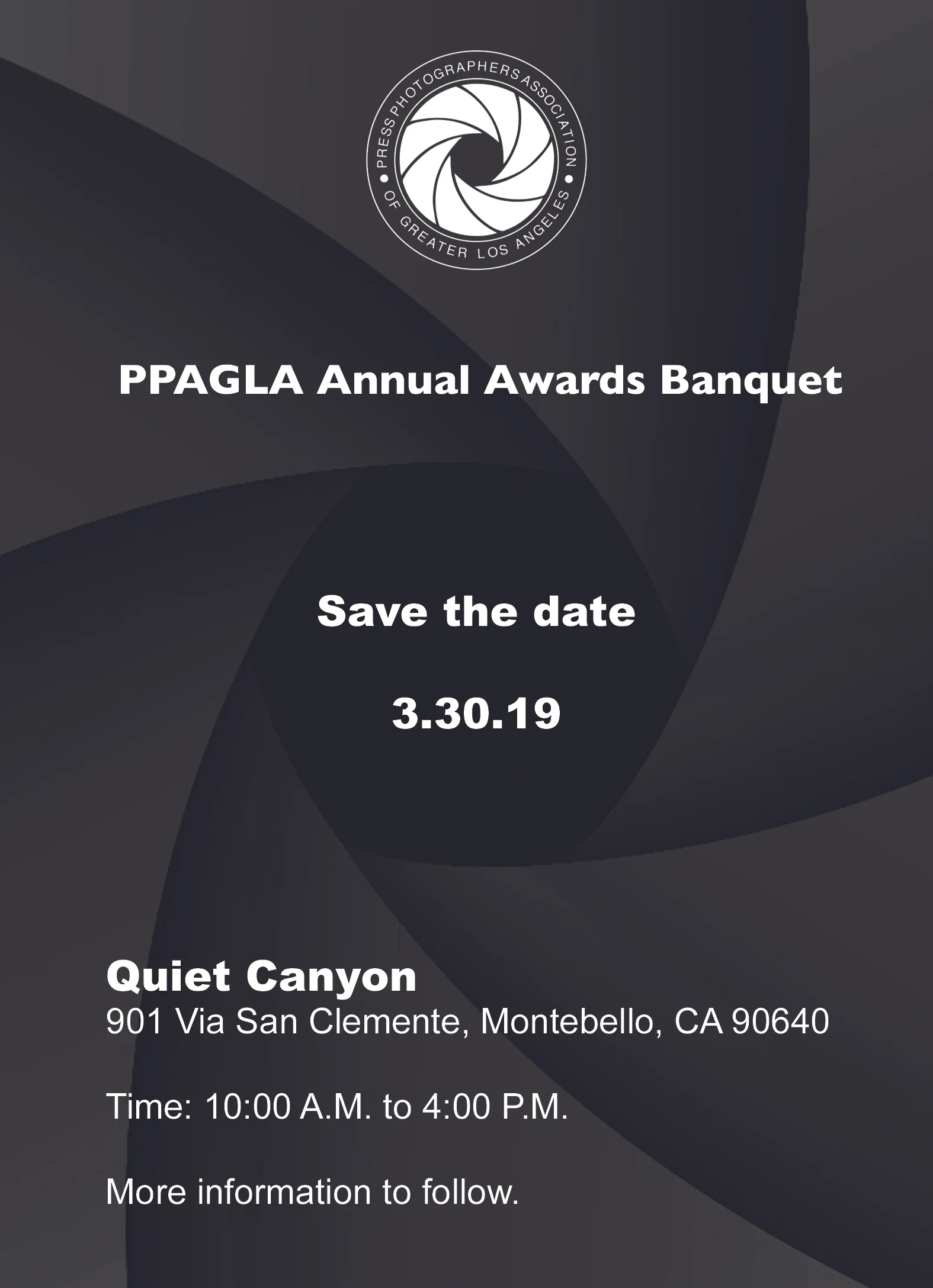 Save the Date - 2019 Annual Awards Banquet