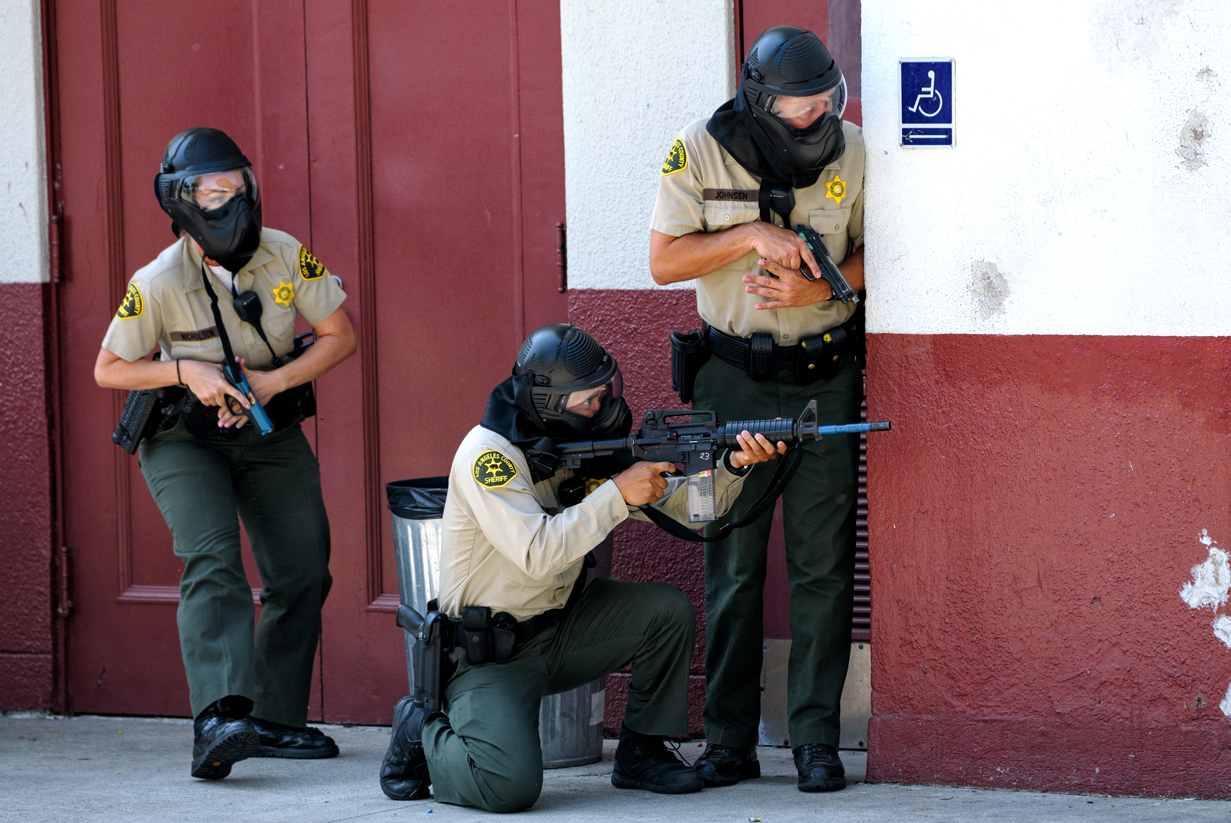 Los Angeles Sheriff’s deputies and police officers participate