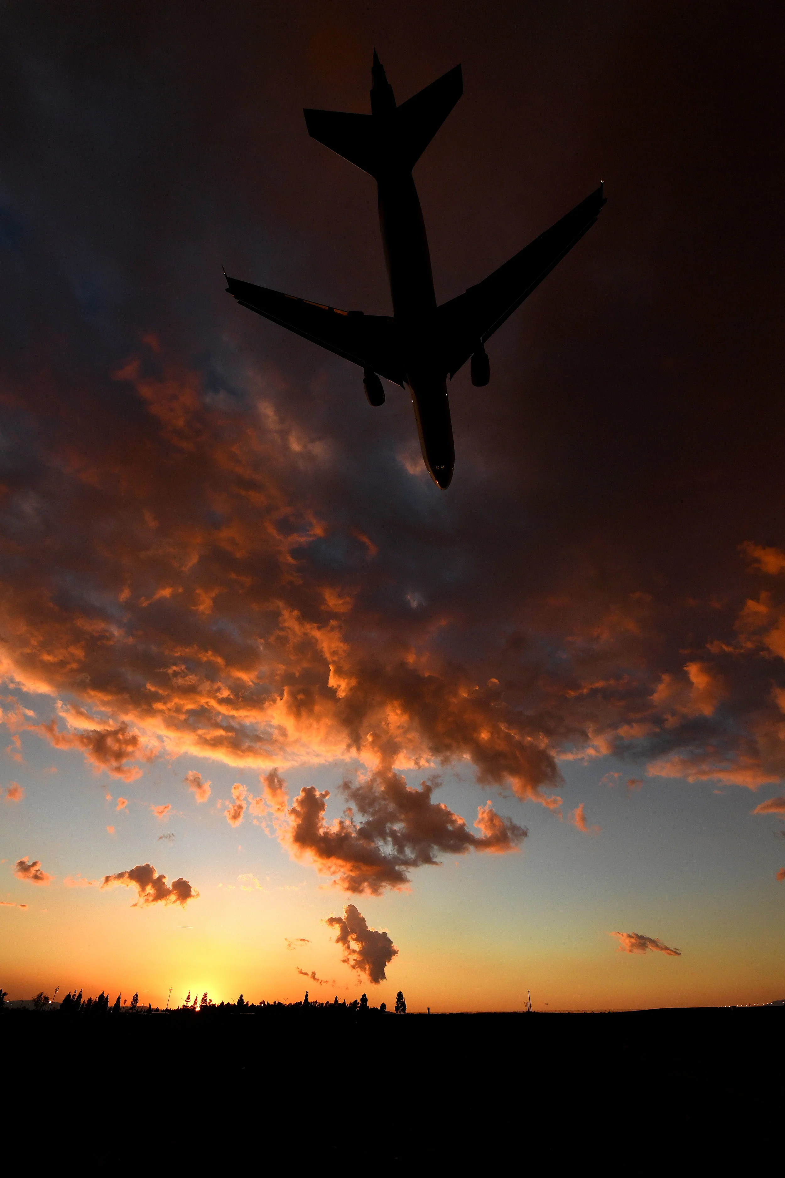  A cargo jet lands at Ontario International Airport late Thursday, December 27, 2018. It was unknown how the hydrant broke. 