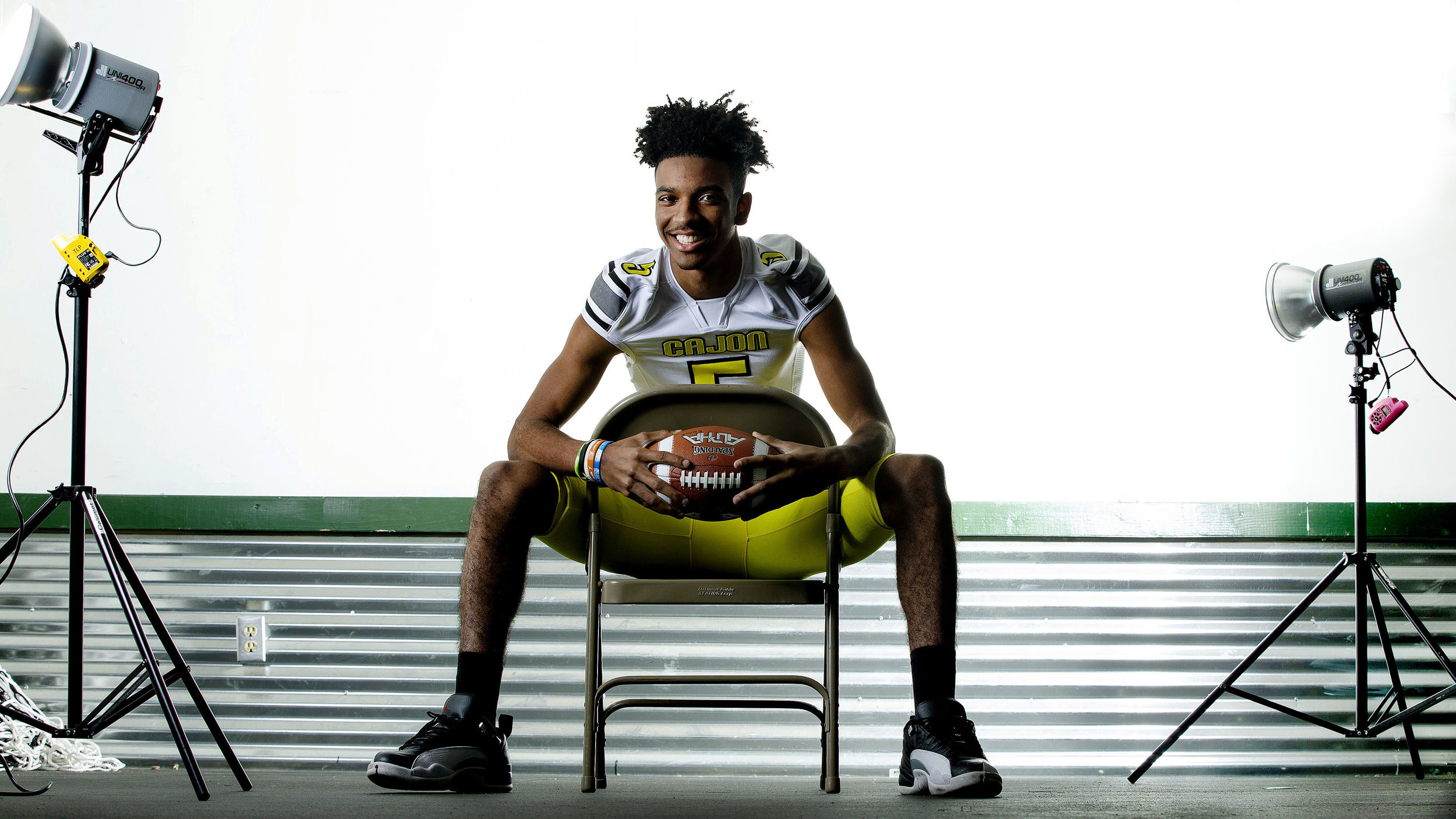 IE football player of the year is Cajon quarterback Jayden Daniels in San Bernardino on Thursday, December 6, 2018.