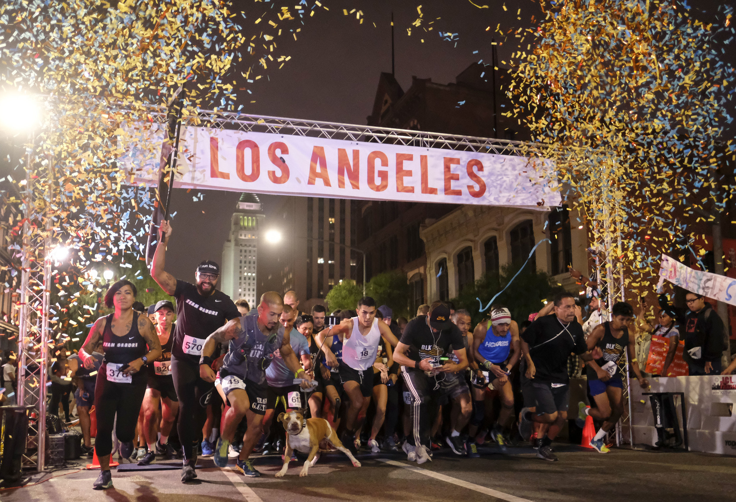  Participants run during the ``Happy Birthday L.A. 5K 2018'' to commemorate the Los Angeles City's 237th birthday, on Sept. 2, 2018.  