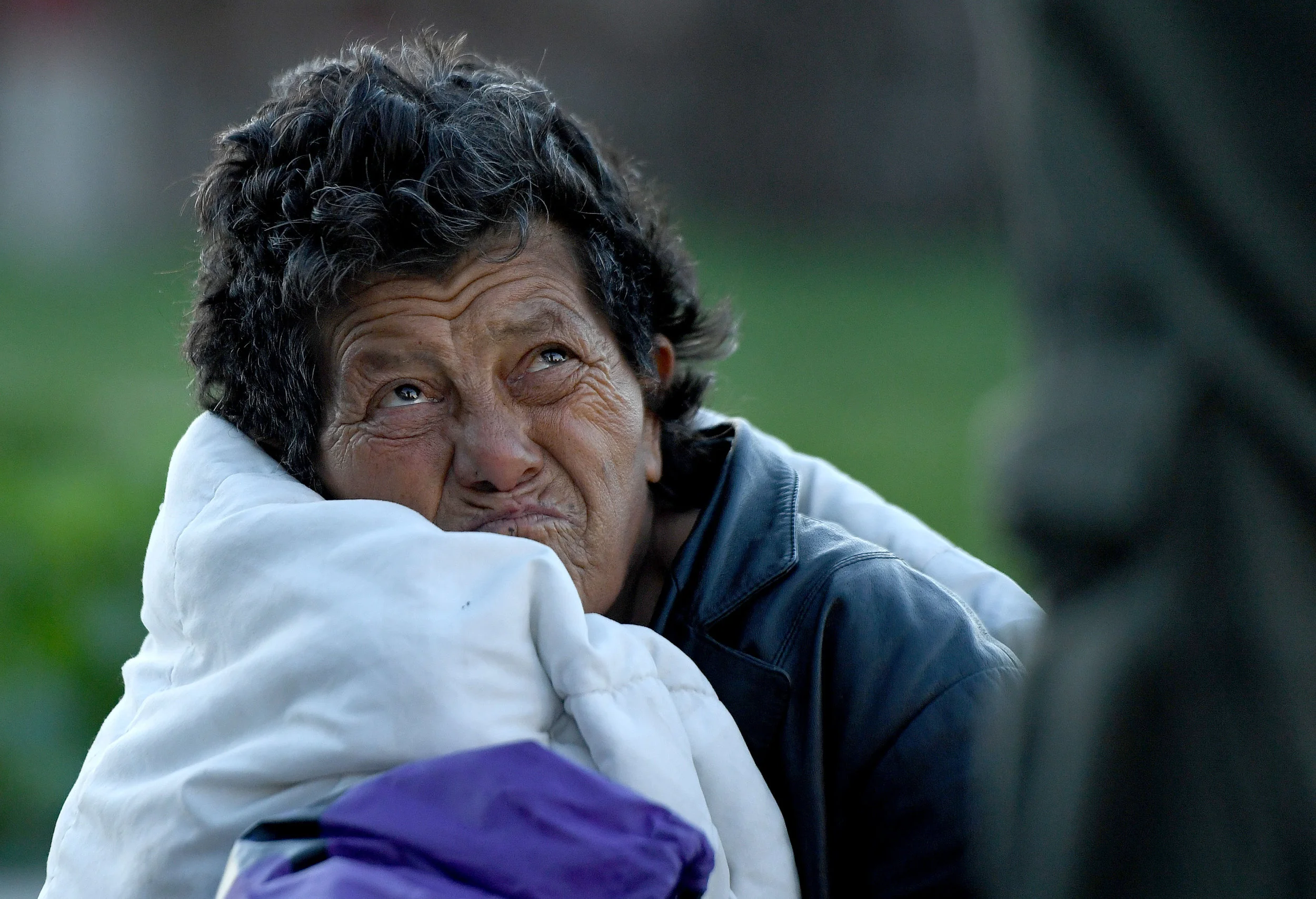  A homeless man along 9th Street in San Bernardino listens to Sheriff deputy Mike Jones as he gathers the mans information during the San Bernardino County 2019 Point-in-Time Homeless Count in downtown San Bernardino Thursday morning, January 24, 201