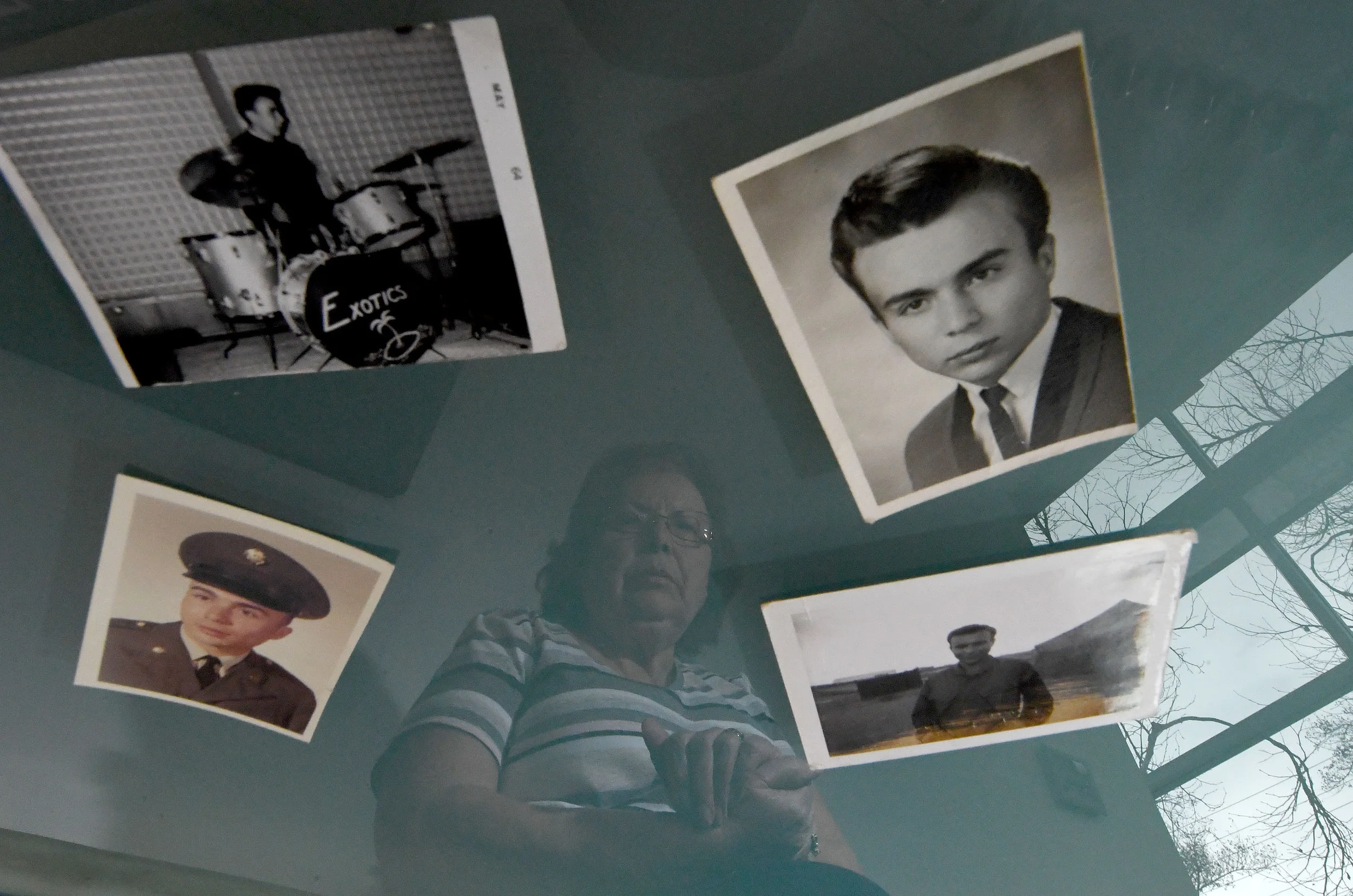  Antonino Ruggeri is seen here in snapshots as a young man, drummer and U.S. Army draftee in Vietnam, all framing a reflection of his sister, Rosalie Long. Ruggeri, of Ontario, died in Vietnam on Feb. 12, 1969.  