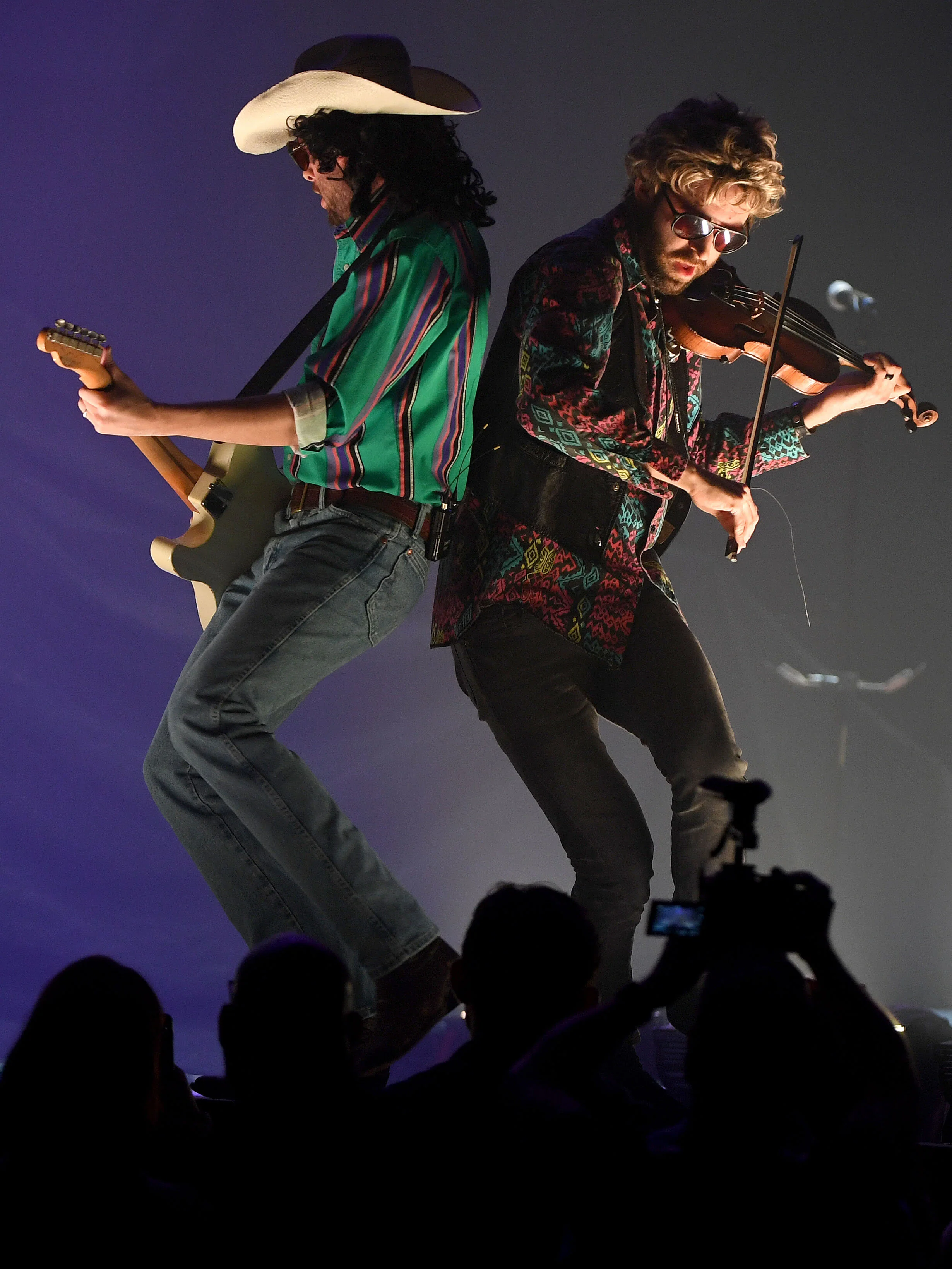  Hot Country Knights, Dierks Bentley's alter ego 90's comedic cover band, perform before a sold out Citizens Business Bank Arena crowd in Ontario Thursday night February 14, 2019.  